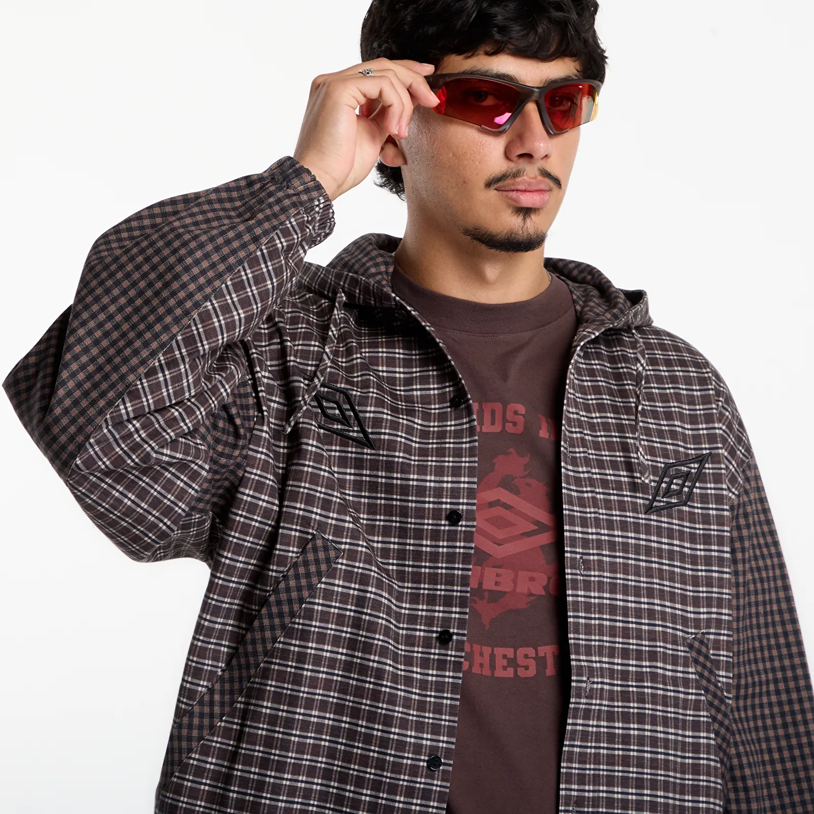 Куртки Umbro Double Plaid Jacket Dark Brown