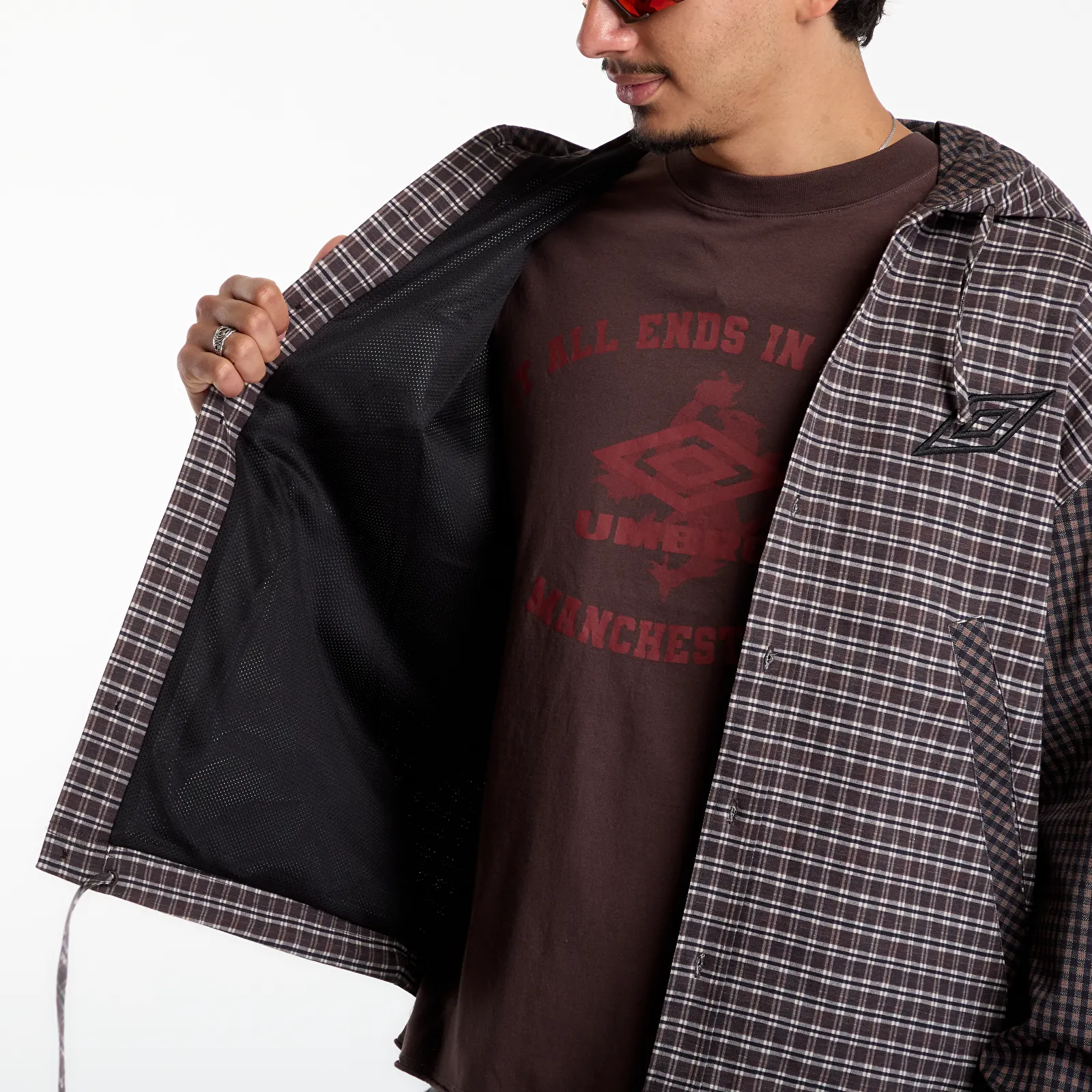 Куртки Umbro Double Plaid Jacket Dark Brown