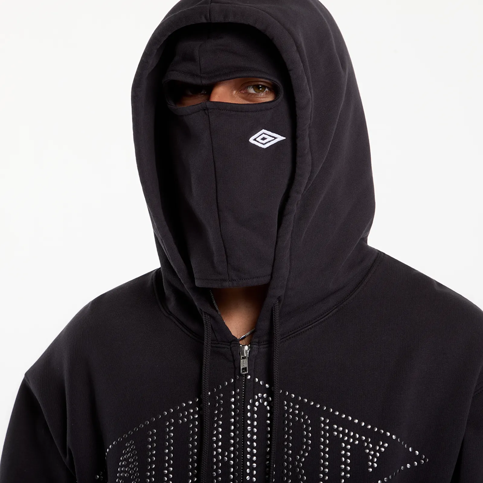 Mikiny Umbro Authority Zipped Hoodie Washed Black