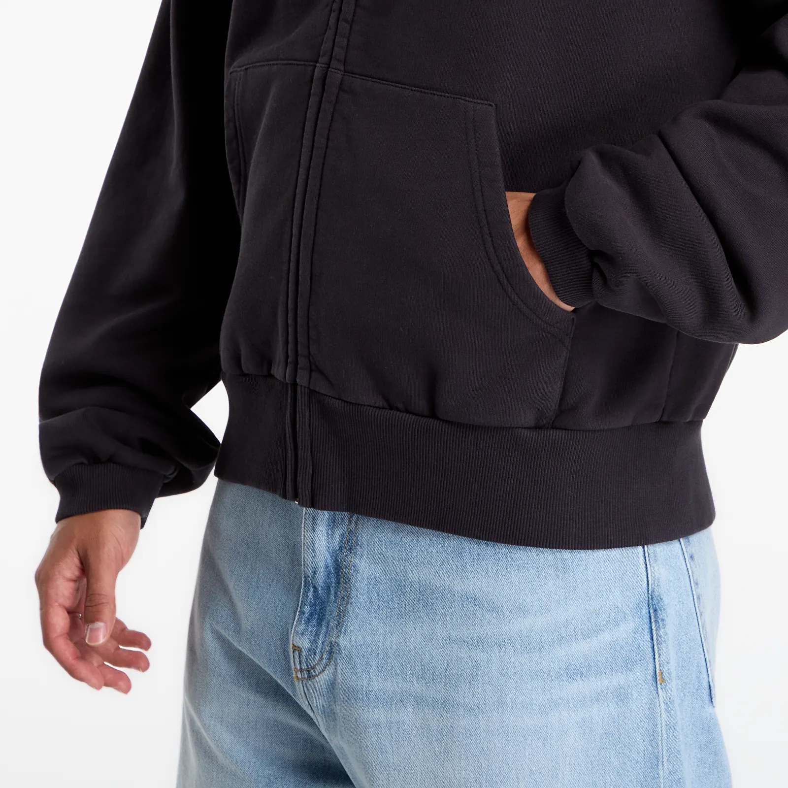 Mikiny Umbro Authority Zipped Hoodie Washed Black
