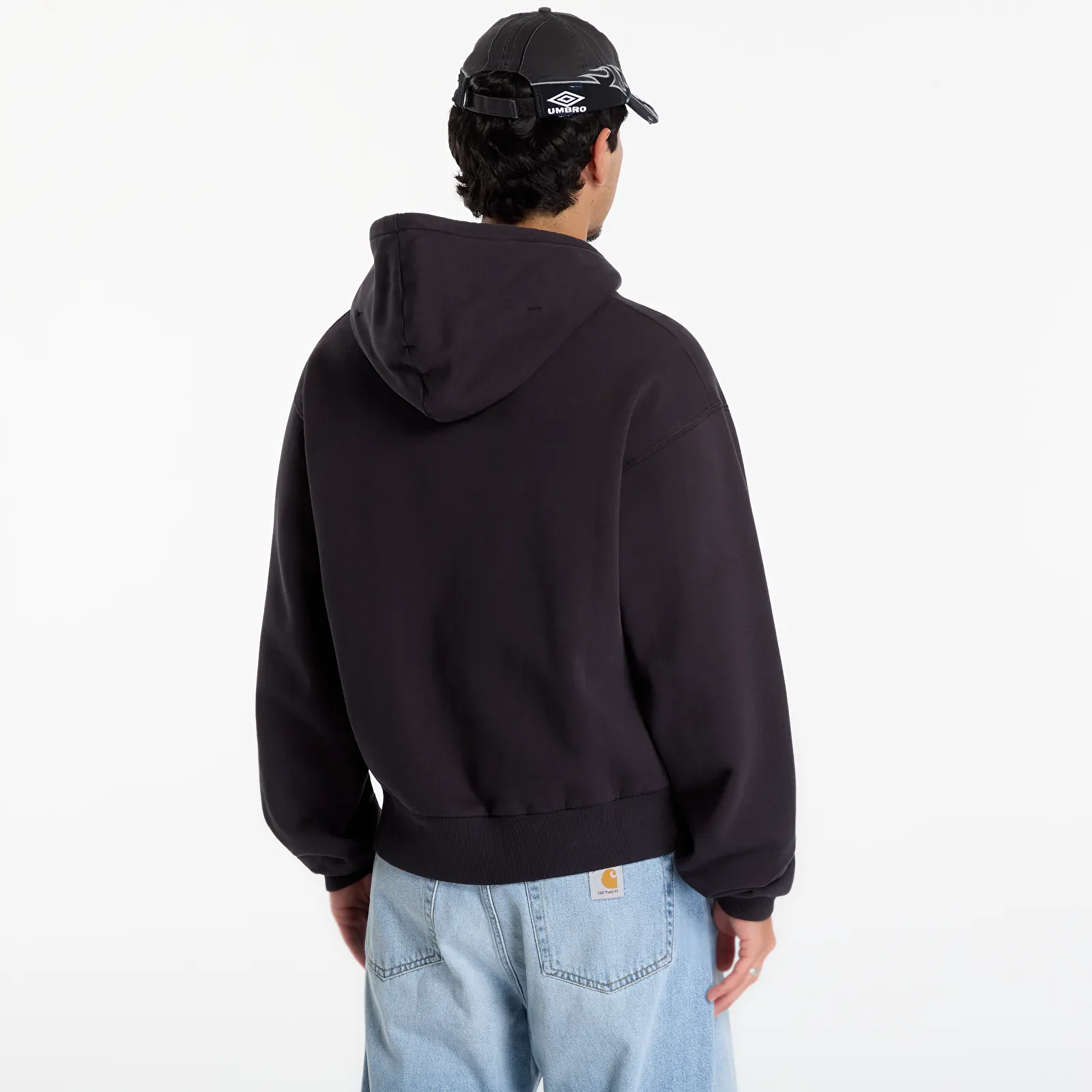 Mikiny Umbro Authority Zipped Hoodie Washed Black