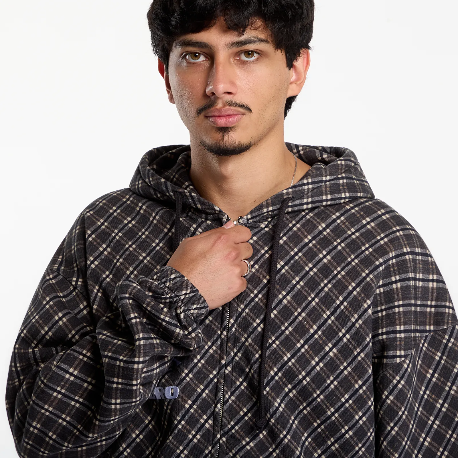 Hoodies and sweatshirts  Umbro Plaid Masked Hoodie Brown