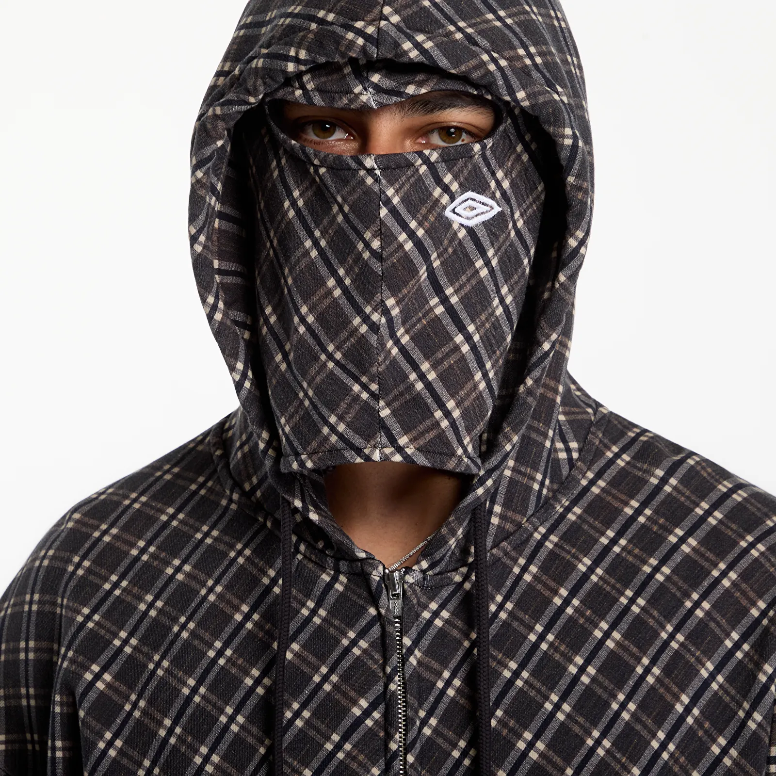 Hoodies and sweatshirts  Umbro Plaid Masked Hoodie Brown