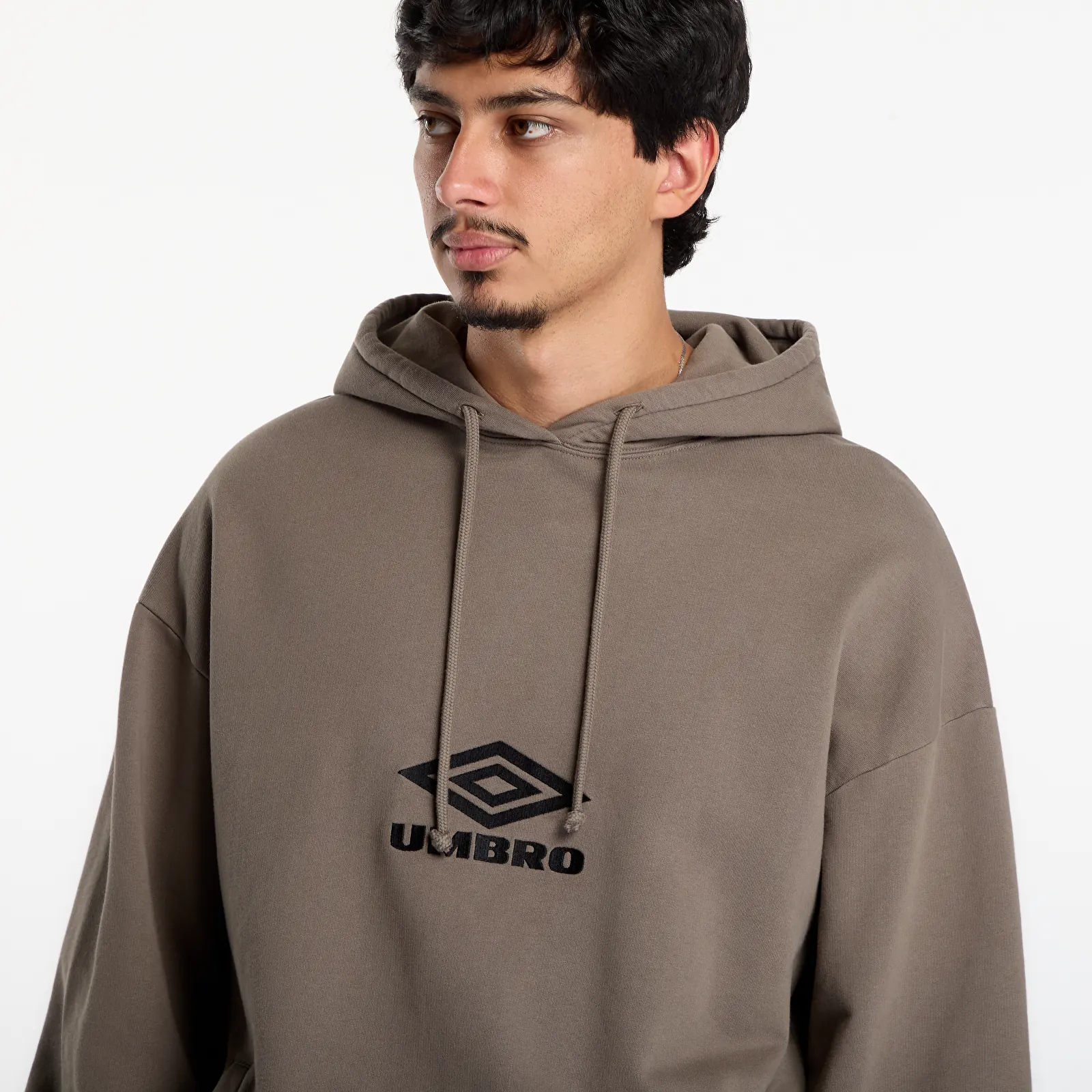 Mikiny Umbro Og Logo Mask Hoodie Dark Greige