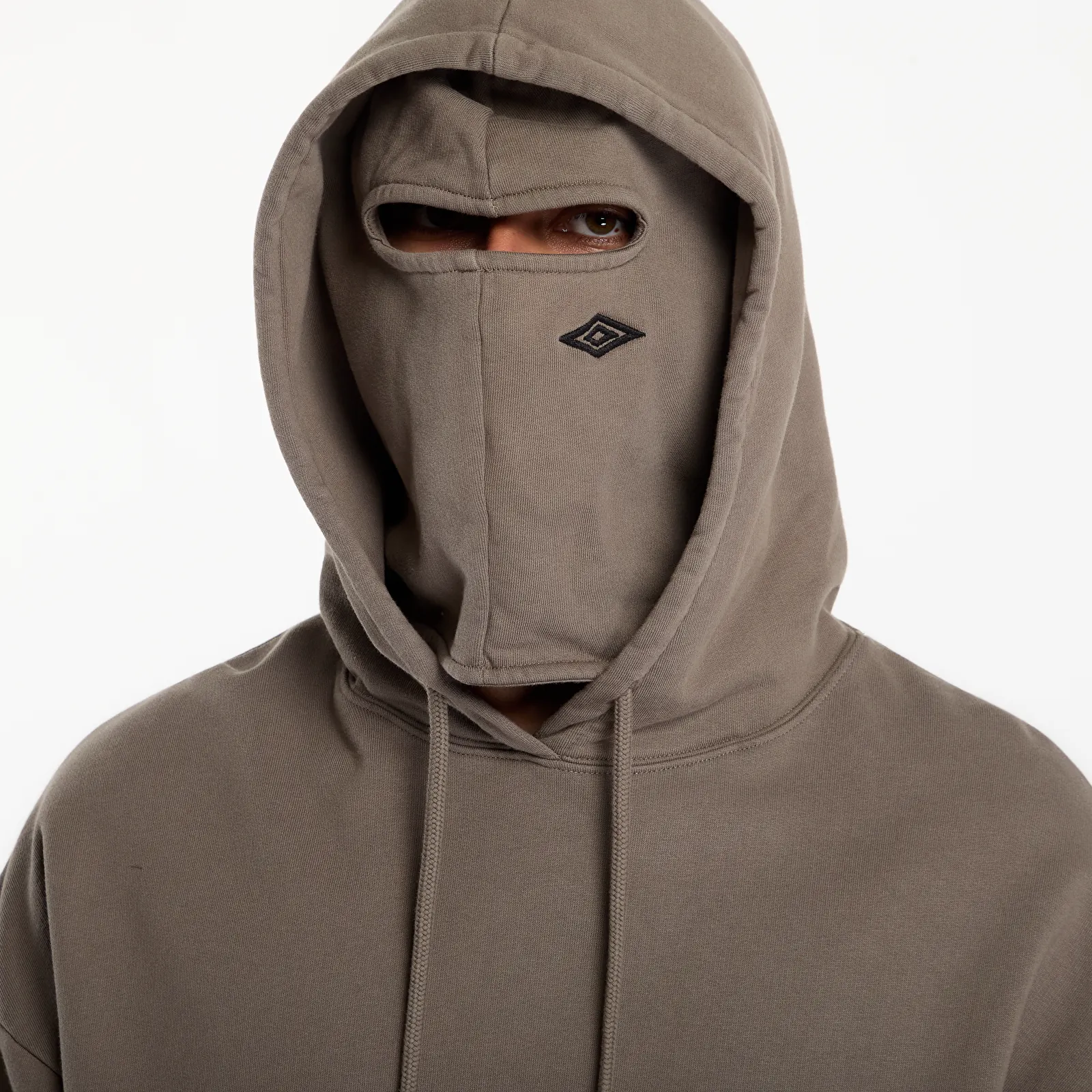 Mikiny Umbro Og Logo Mask Hoodie Dark Greige