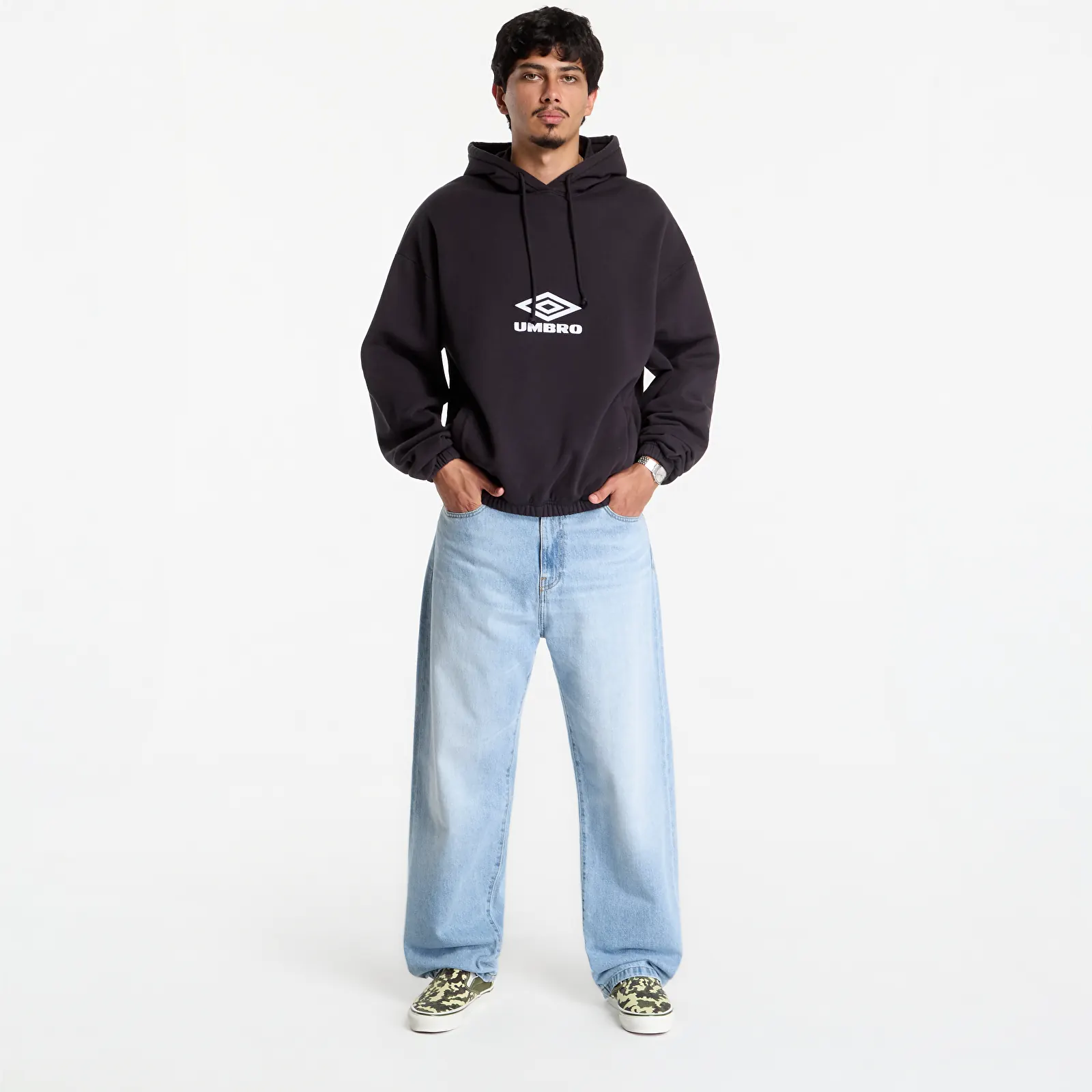 Hanorace Umbro Og Logo Mask Hoodie Washed Black