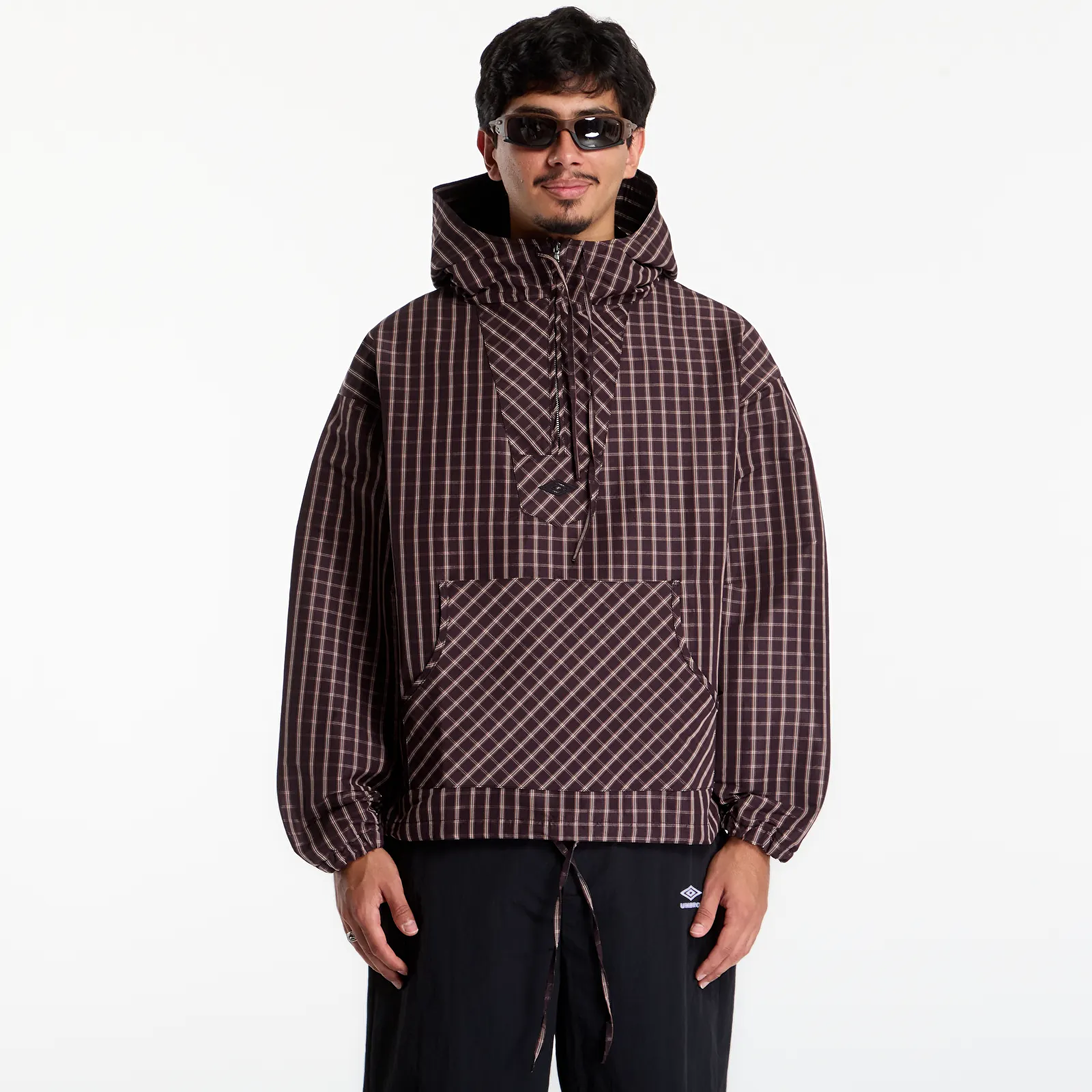 Jacken Umbro Check Masked Anorak Burgundy