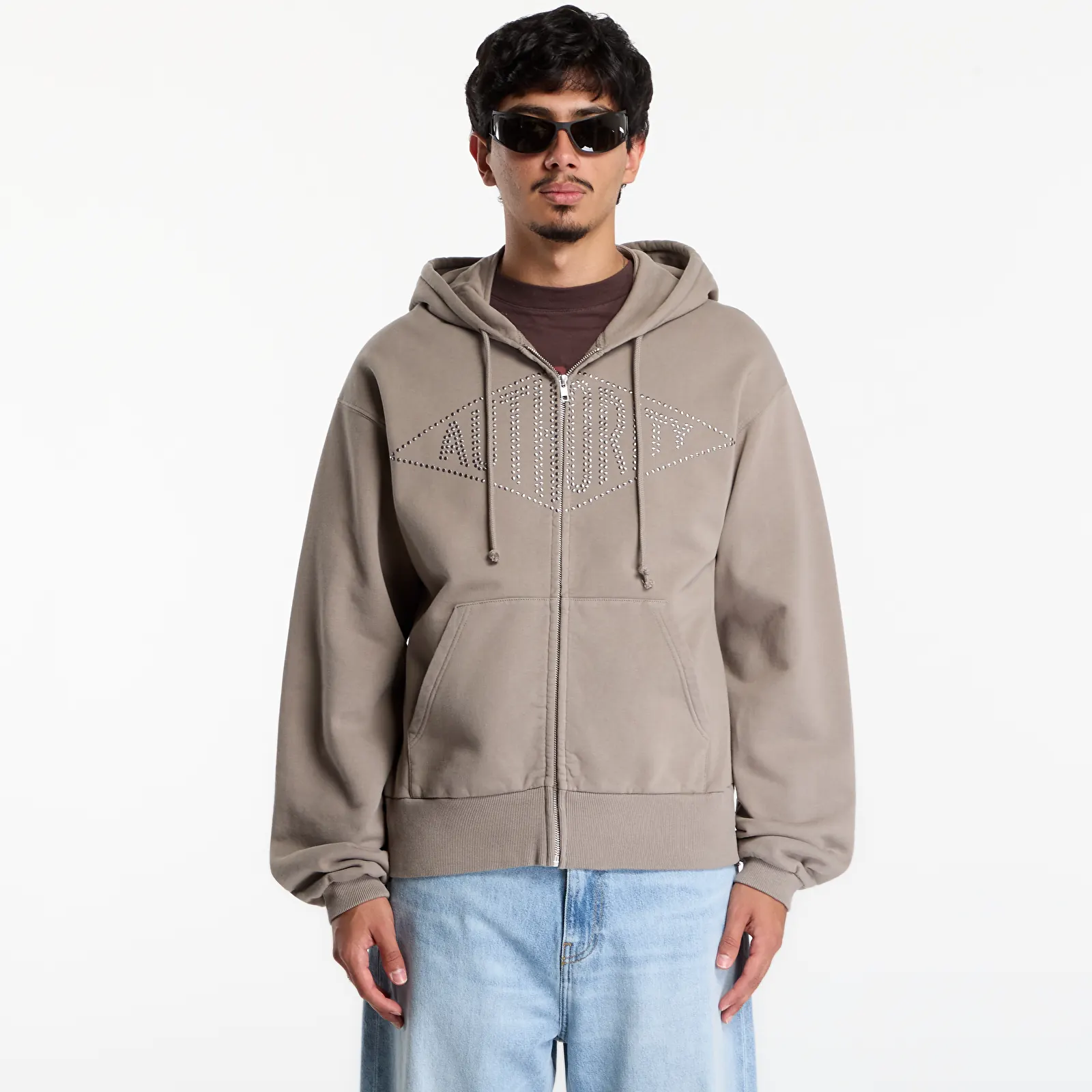 Hanorace Umbro Authority Zipped Hoodie Greige