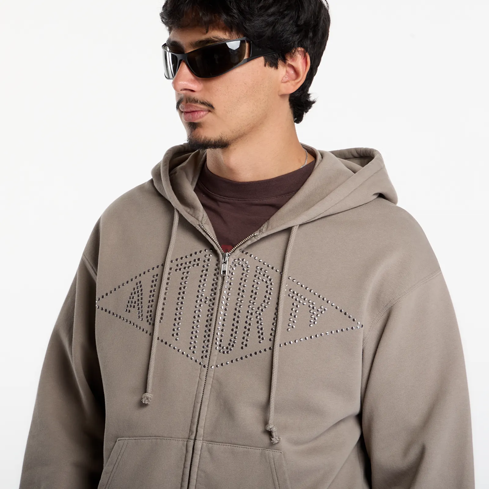 Hanorace Umbro Authority Zipped Hoodie Greige