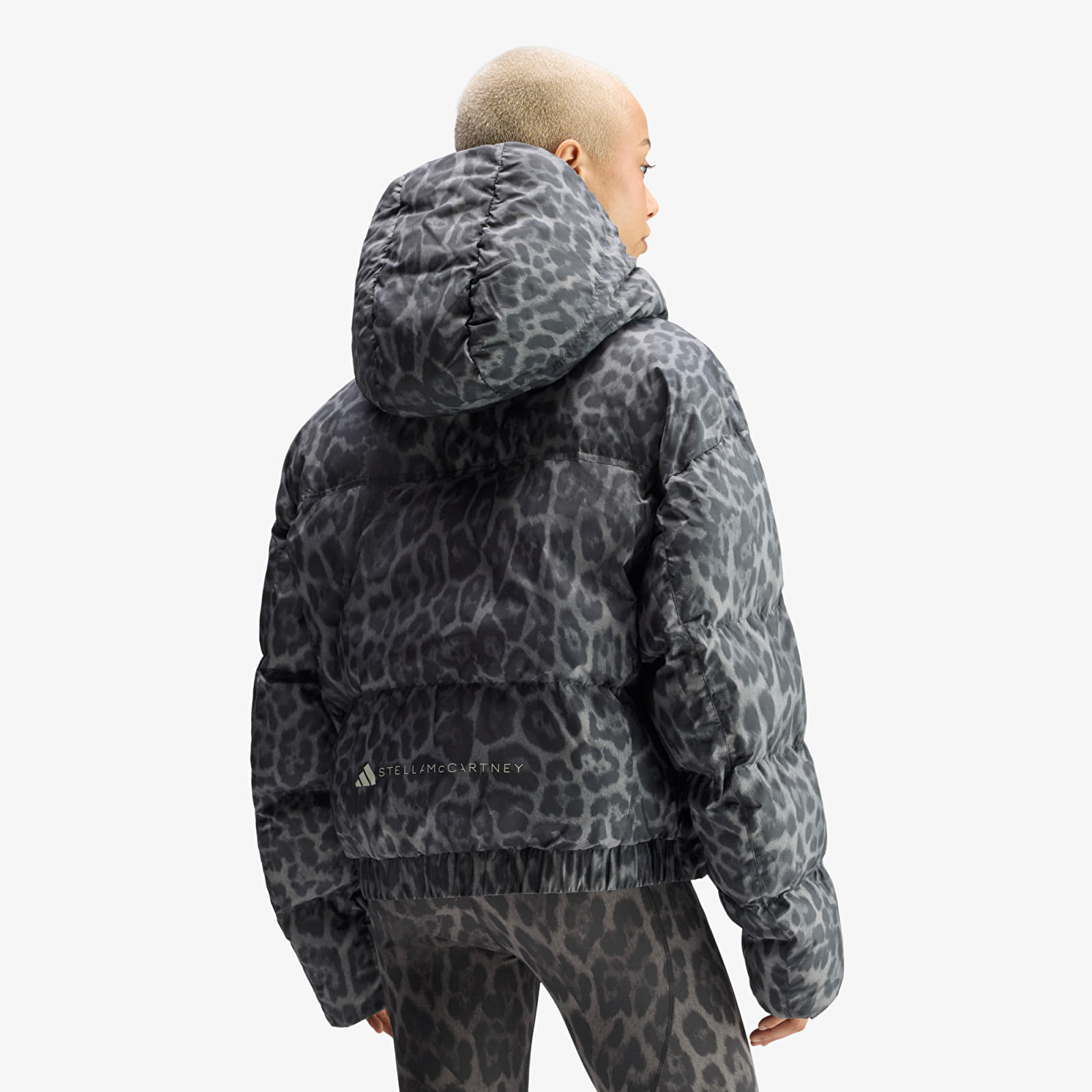 Casacos de penas adidas by Stella McCartney Short Padded Winter Jacket Printed Dove Grey/ Carbon