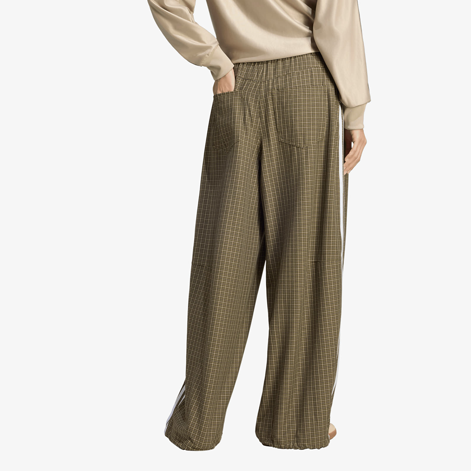 Pants adidas Badigirl Checks Trouser Loose Pants Olive Strata/ Wonder Beige/ Aurora Coffee