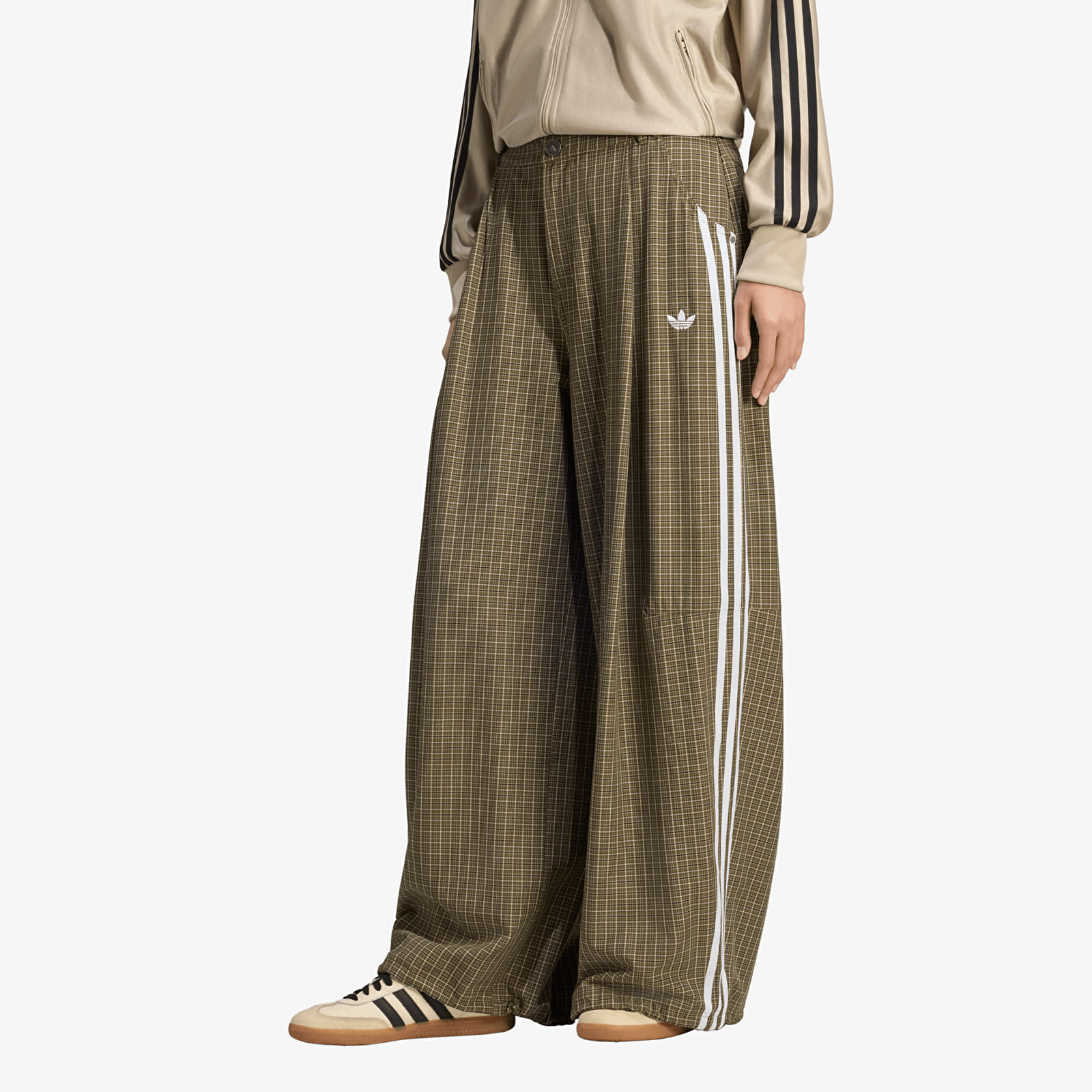 Pants adidas Badigirl Checks Trouser Loose Pants Olive Strata/ Wonder Beige/ Aurora Coffee