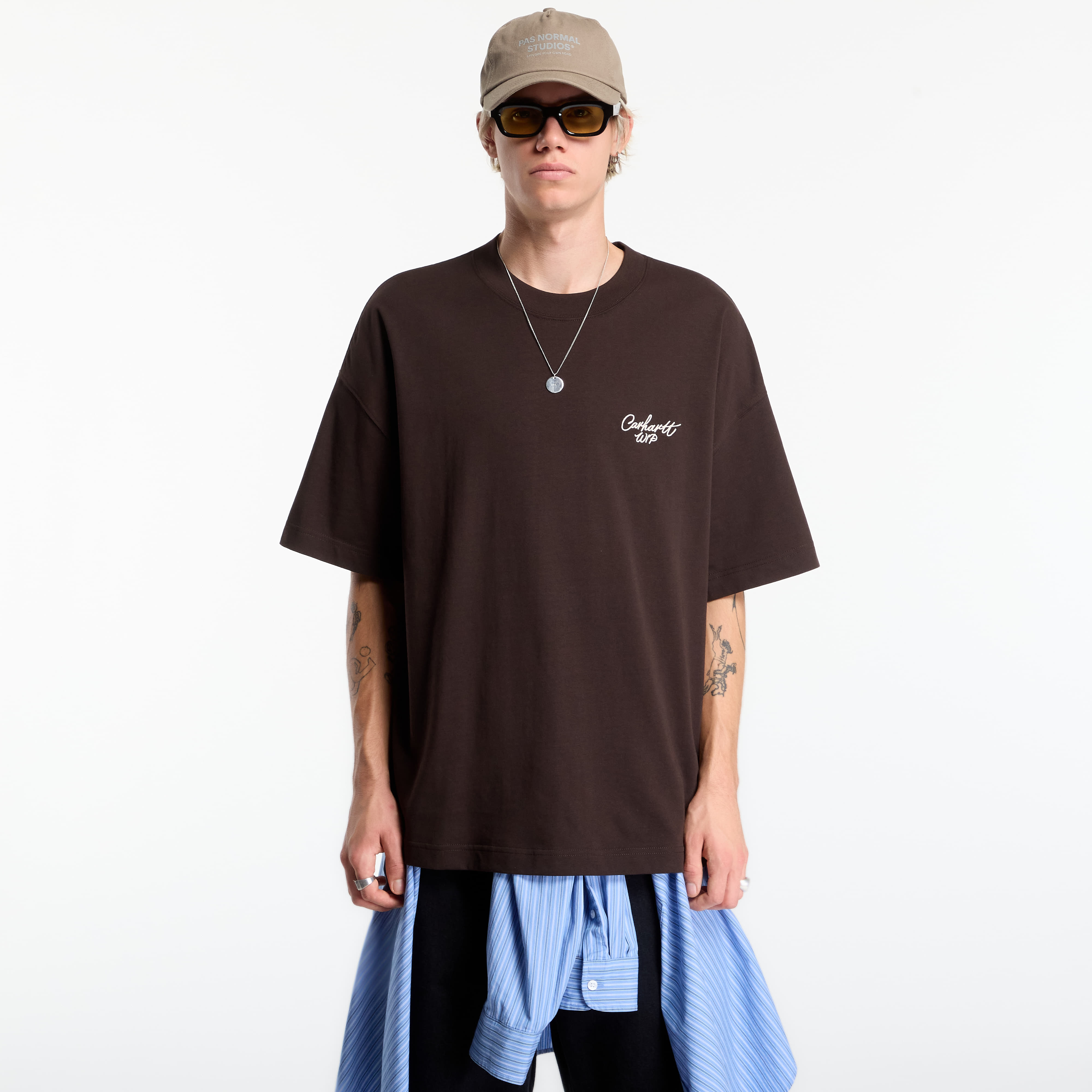T-shirt Carhartt WIP S/S Signature Script T-Shirt UNISEX Tobacco/ Natural XXL