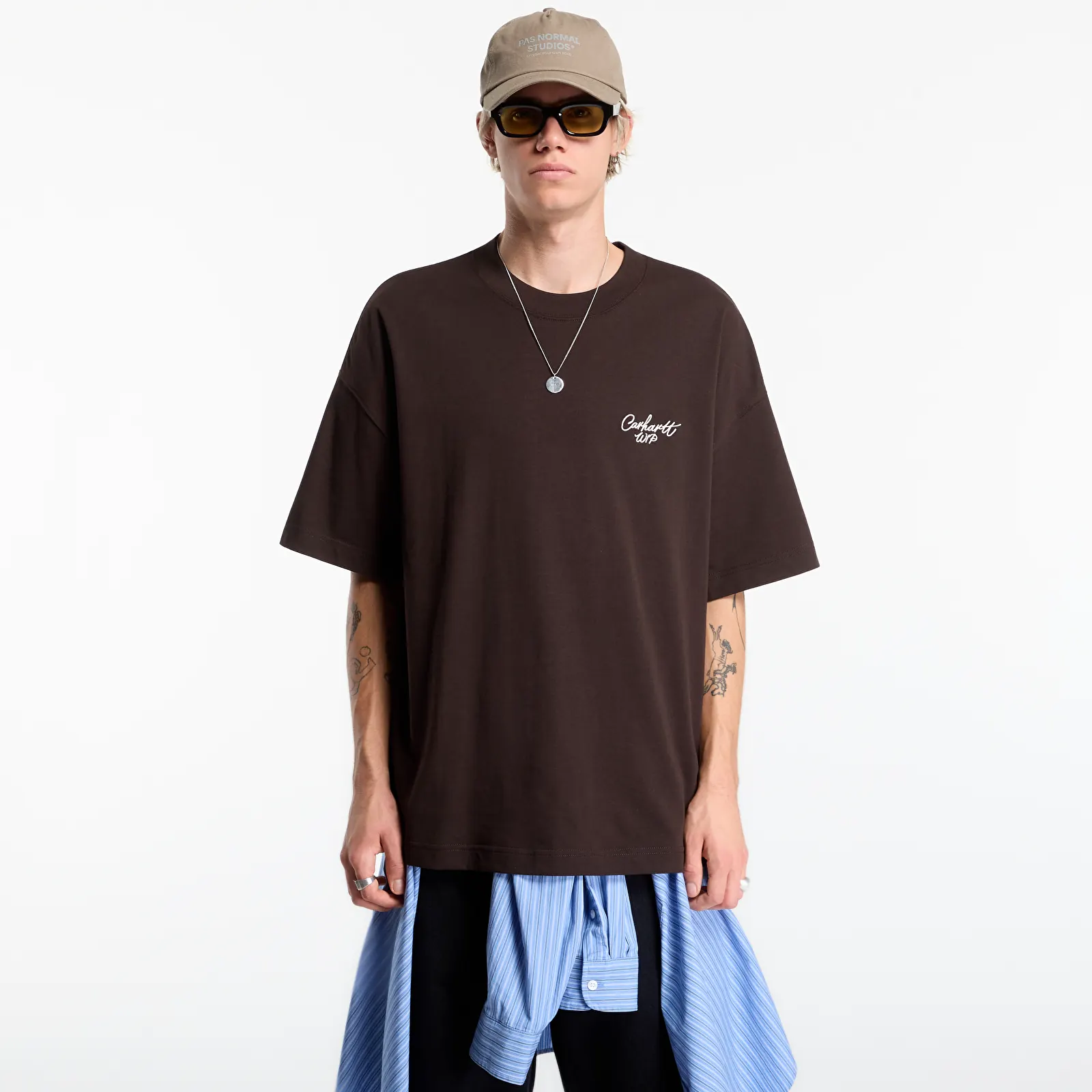 T-shirts  Carhartt WIP S/S Signature Script T-Shirt UNISEX Tobacco/ Natural