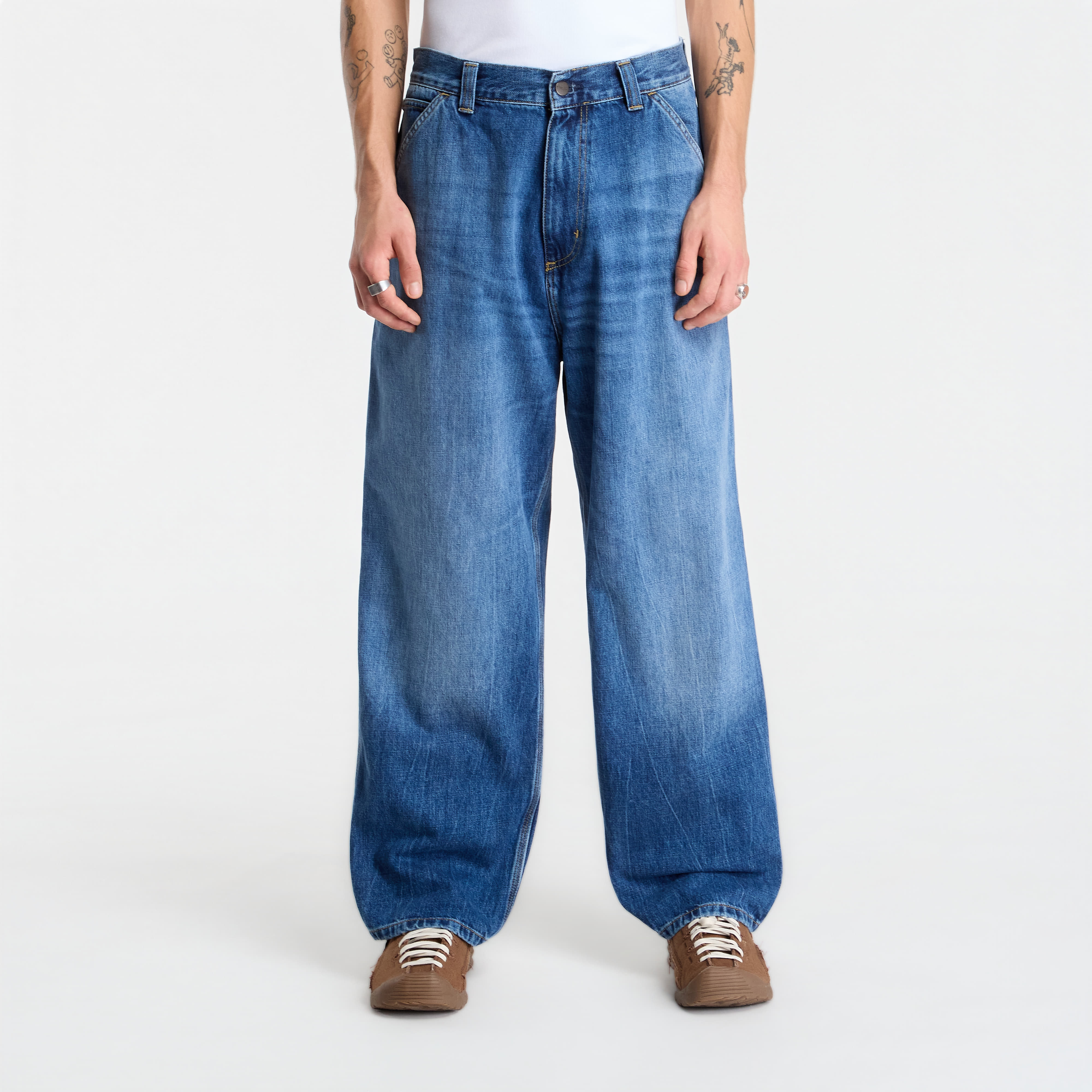 Pants Carhartt WIP OG Single Knee Pant Blue Marble Used Wash L