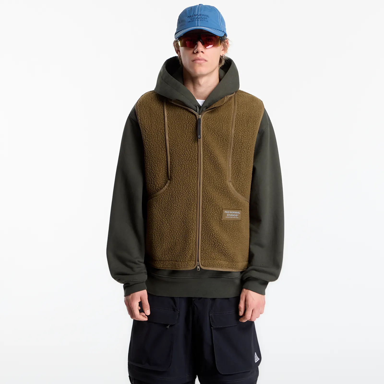 Vesten Pas Normal Studios Off-Race Pile Fleece Vest Deep Olive
