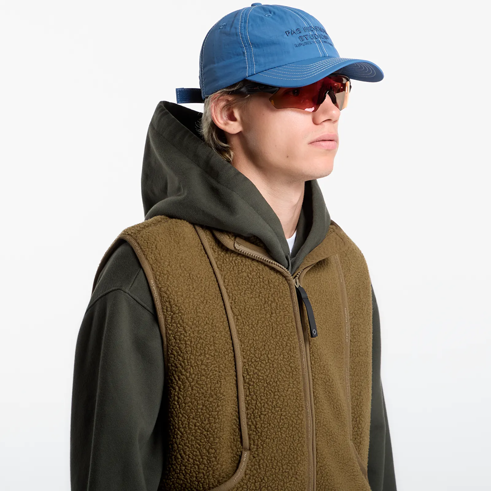 Vesten Pas Normal Studios Off-Race Pile Fleece Vest Deep Olive