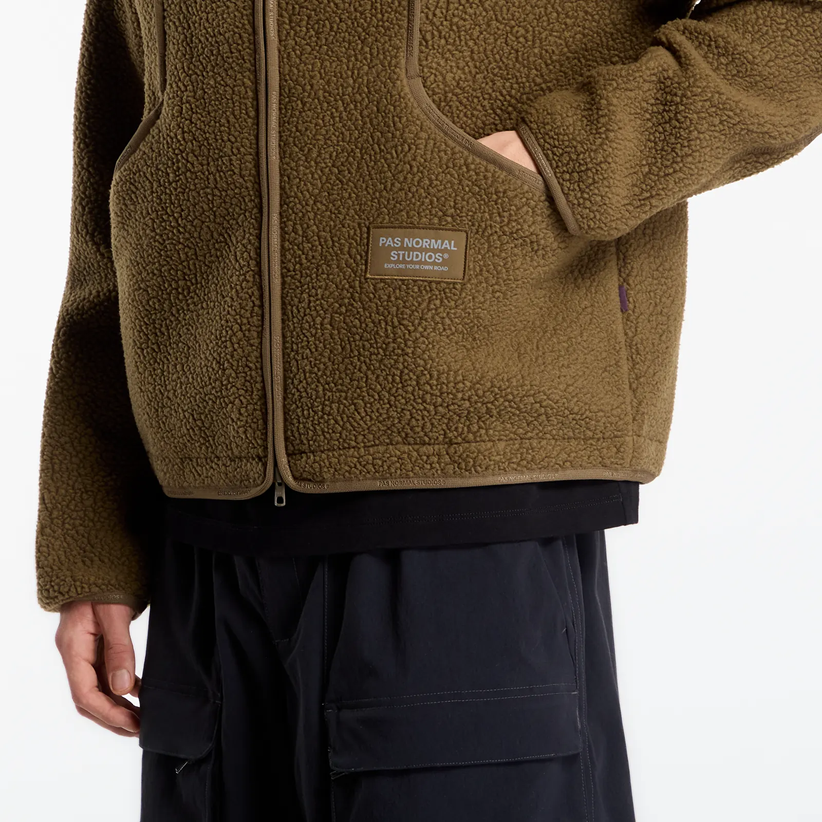Jassen Pas Normal Studios Off-Race Pile Fleece Jacket Deep Olive