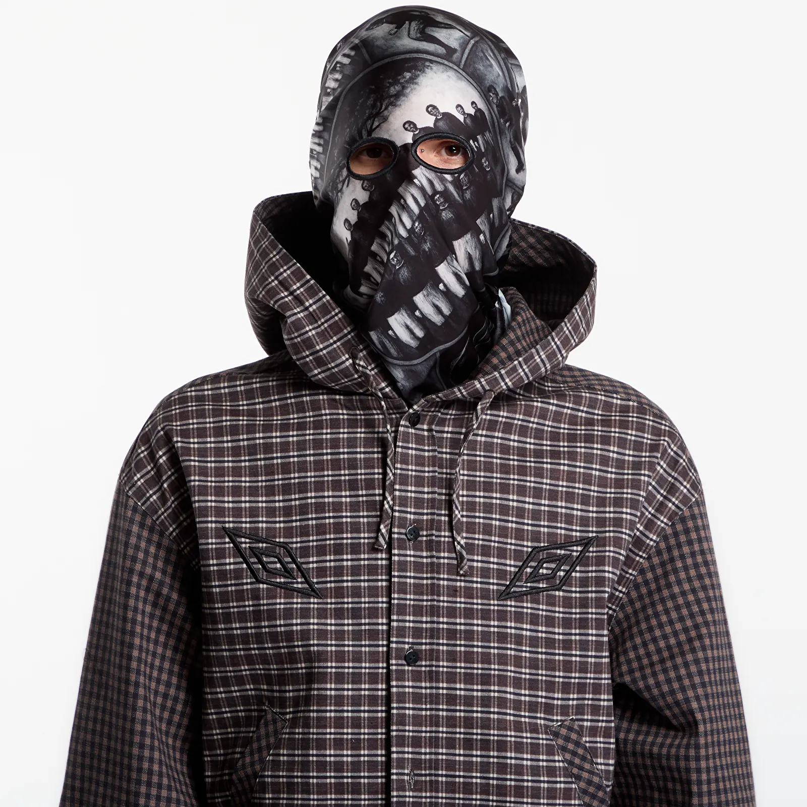 Heren sjaals Umbro Crowd Masked Foulard Black Grey