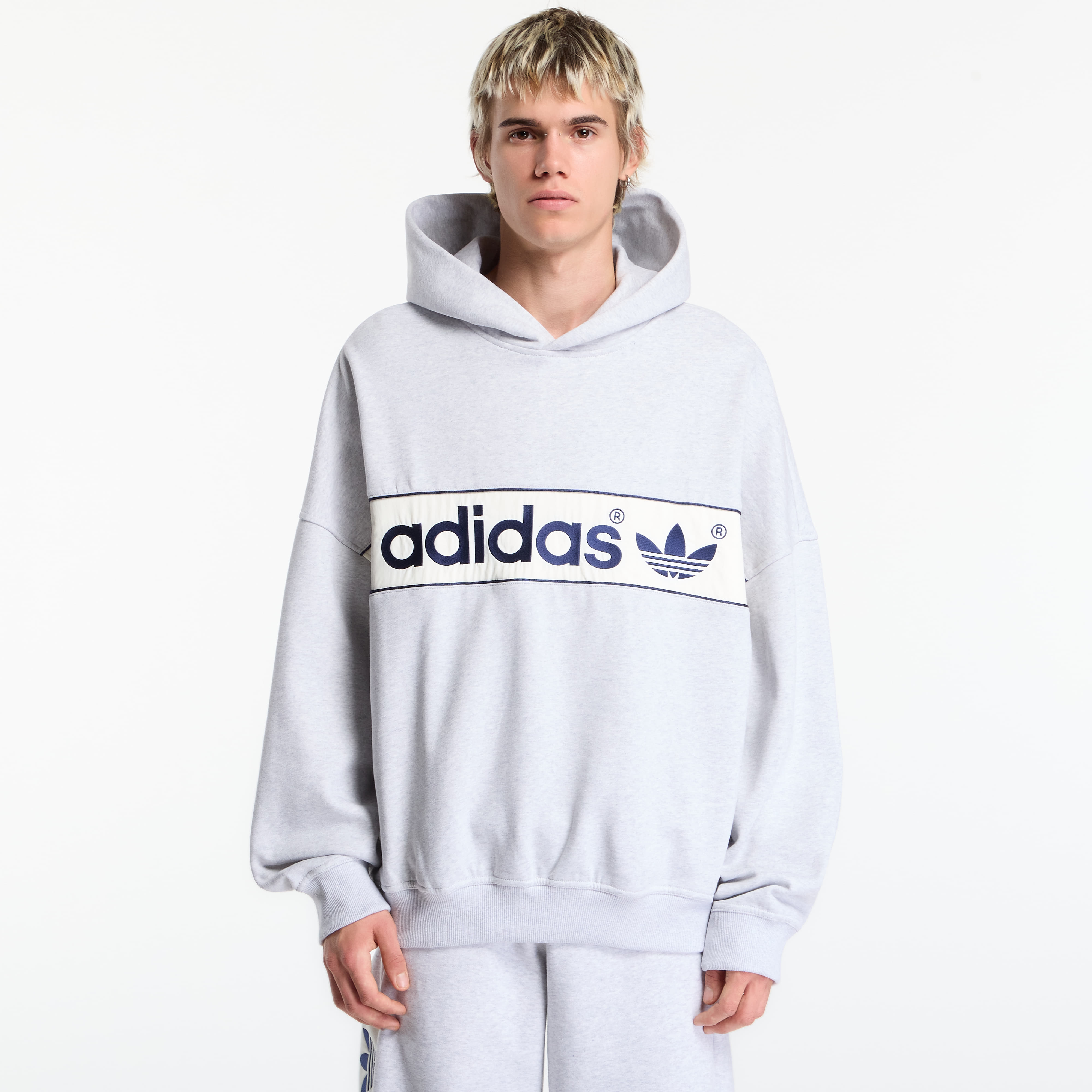 Sweatshirt adidas adiSignature NY Hoodie UNISEX Light Grey Heather XXL