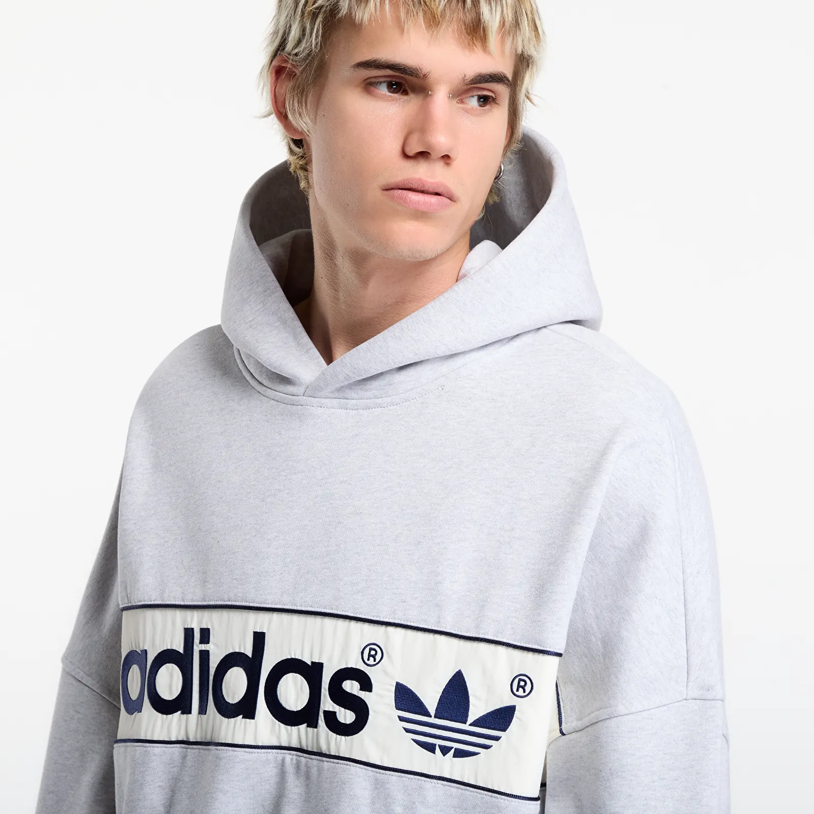 Mikinas ar kapuci un sporta krekli adidas adiSignature NY Hoodie UNISEX Light Grey Heather
