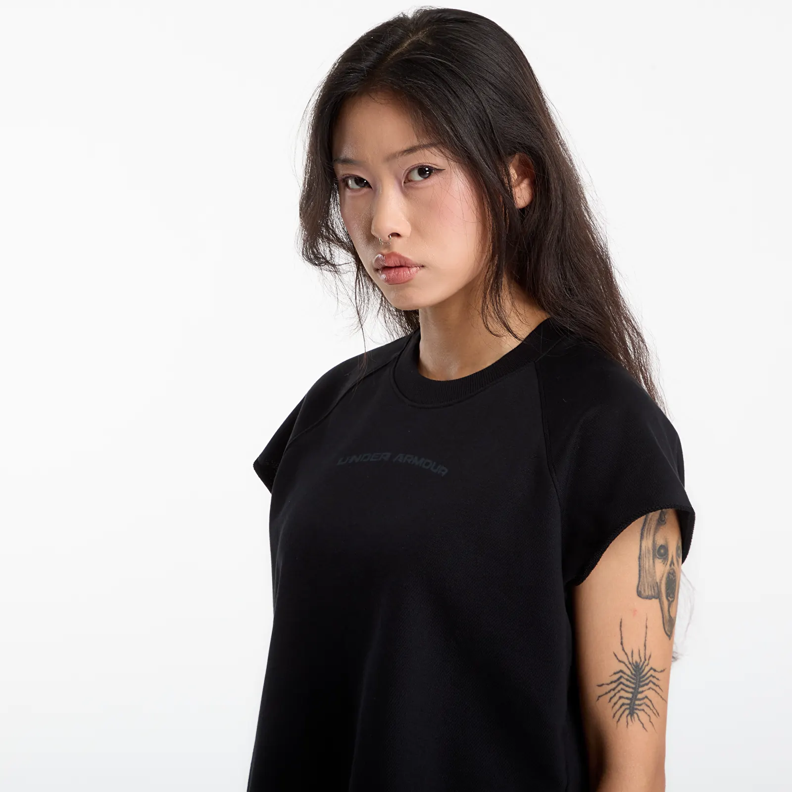 Koszulki Under Armour Icon Cut Off SS Black