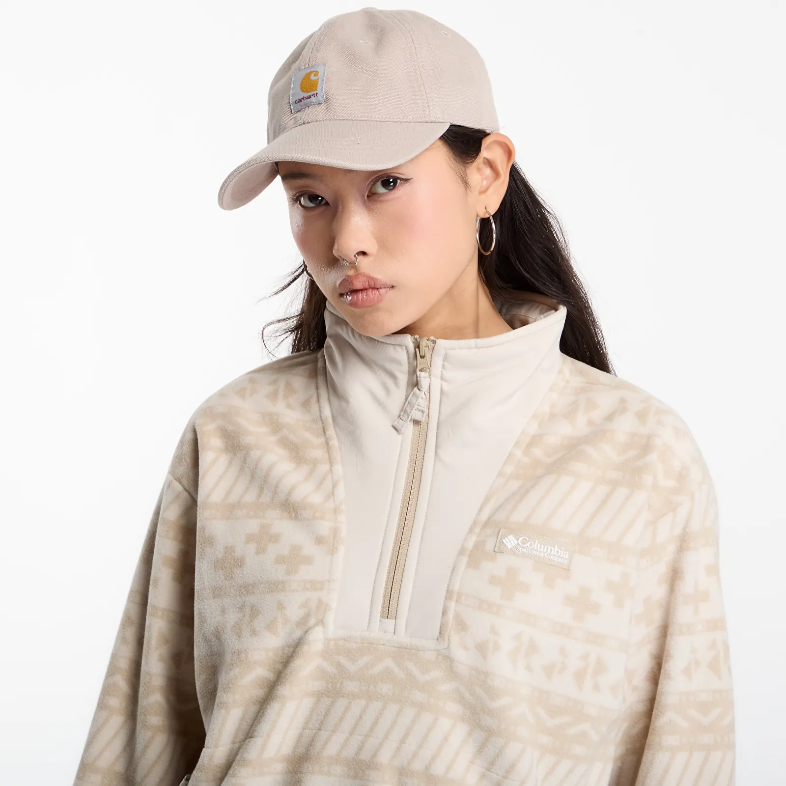 Sweatjacken und Sweatshirts Columbia Sequoia Grove™ II Printed Half Zip Ancient Fossil Wizard Island Tonal