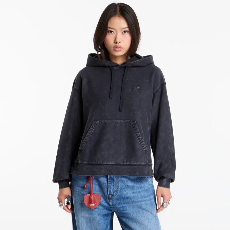 Sweatshirt Carhartt WIP W' Hooded Lambert Sweat Black Moon Wash