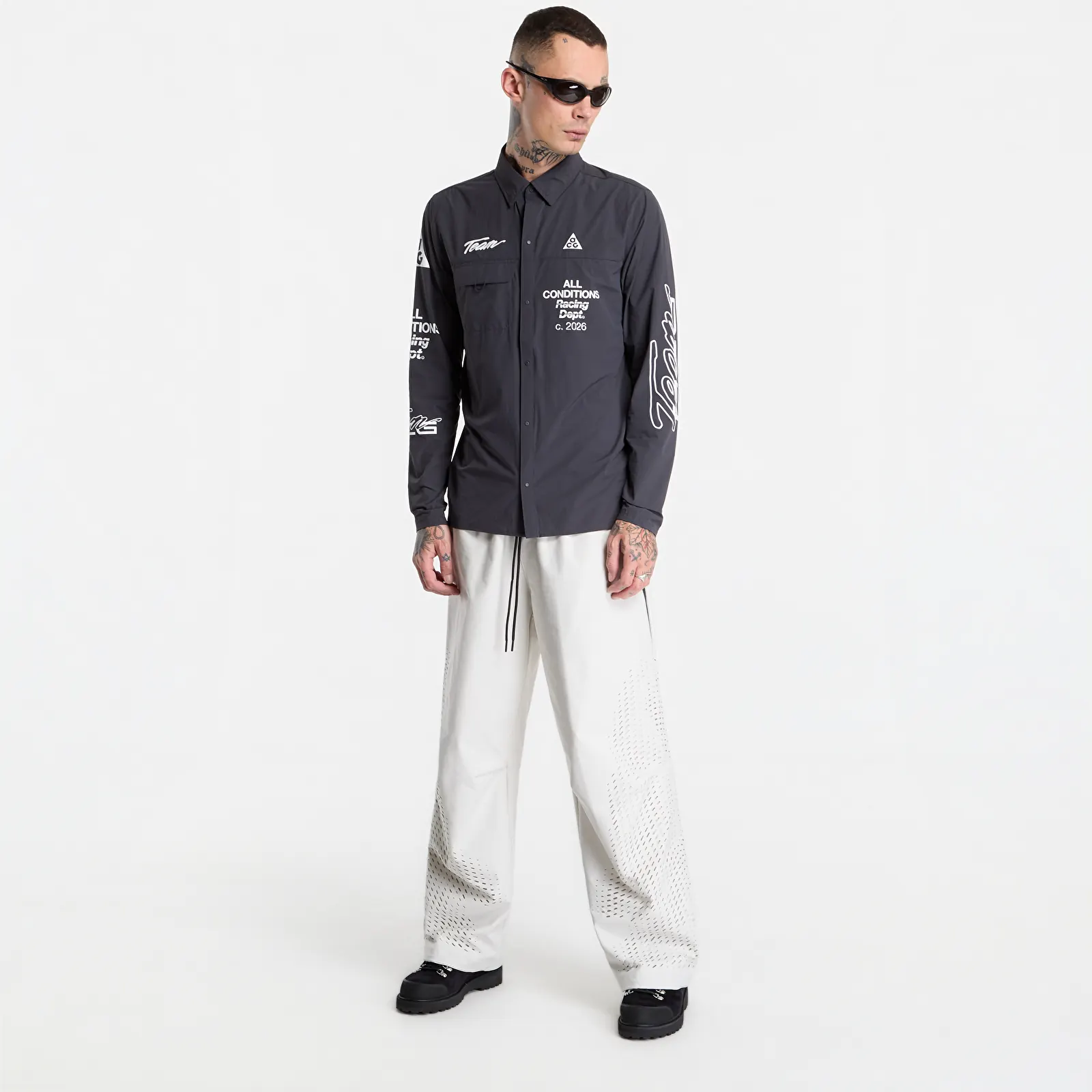 Pants Nike Tech Men's Dri-FIT Shori Knit Open-Hem Pants Light Bone/ Black