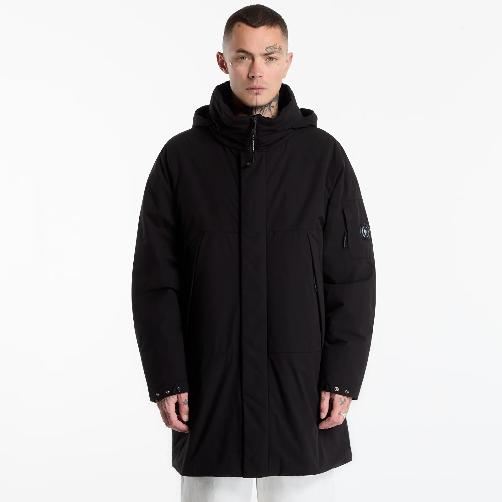 Puffer jakne C.P. Company Long Jacket Black
