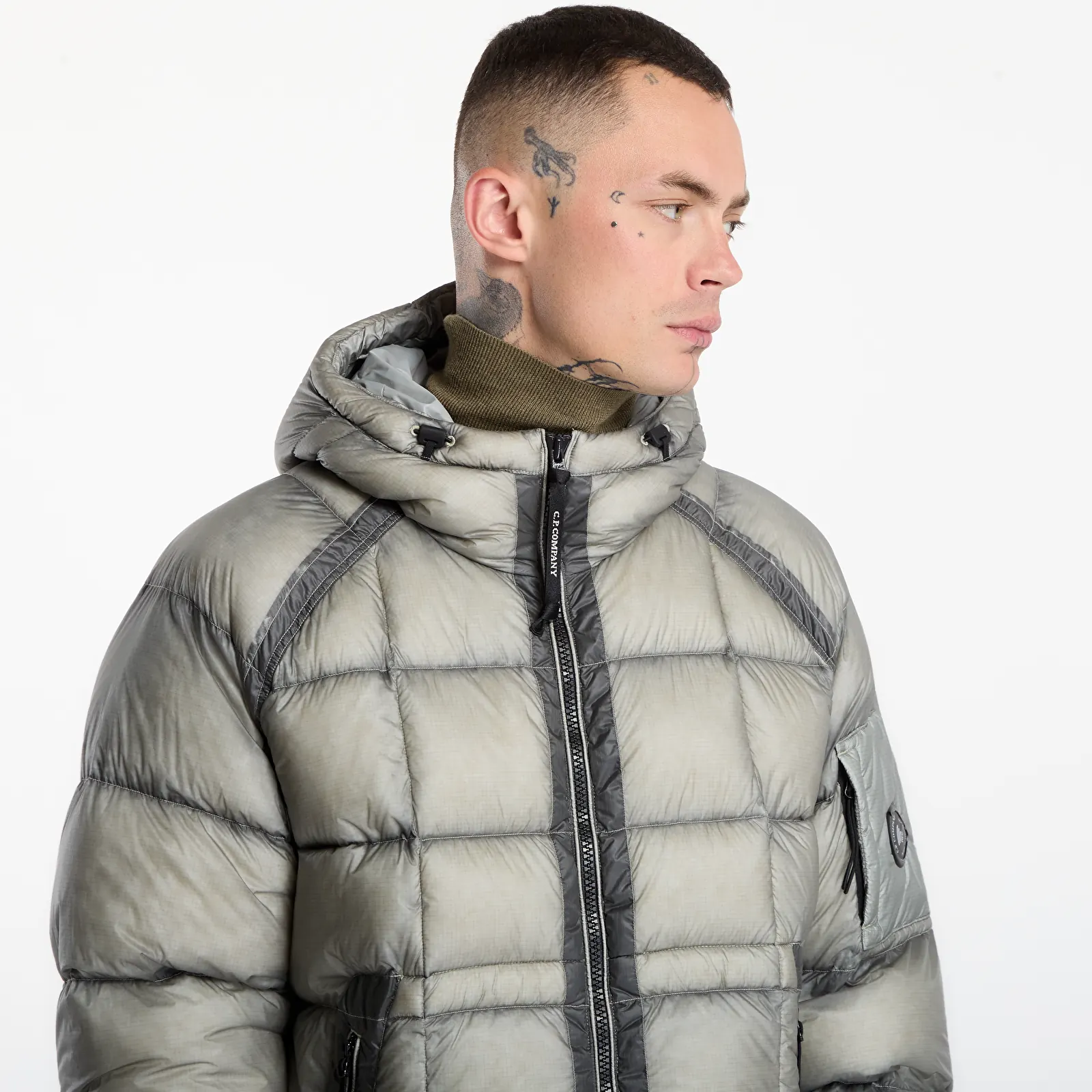 Péřovky C.P. Company D.D. Shell Hooded Puffer Jacket Flint Grey