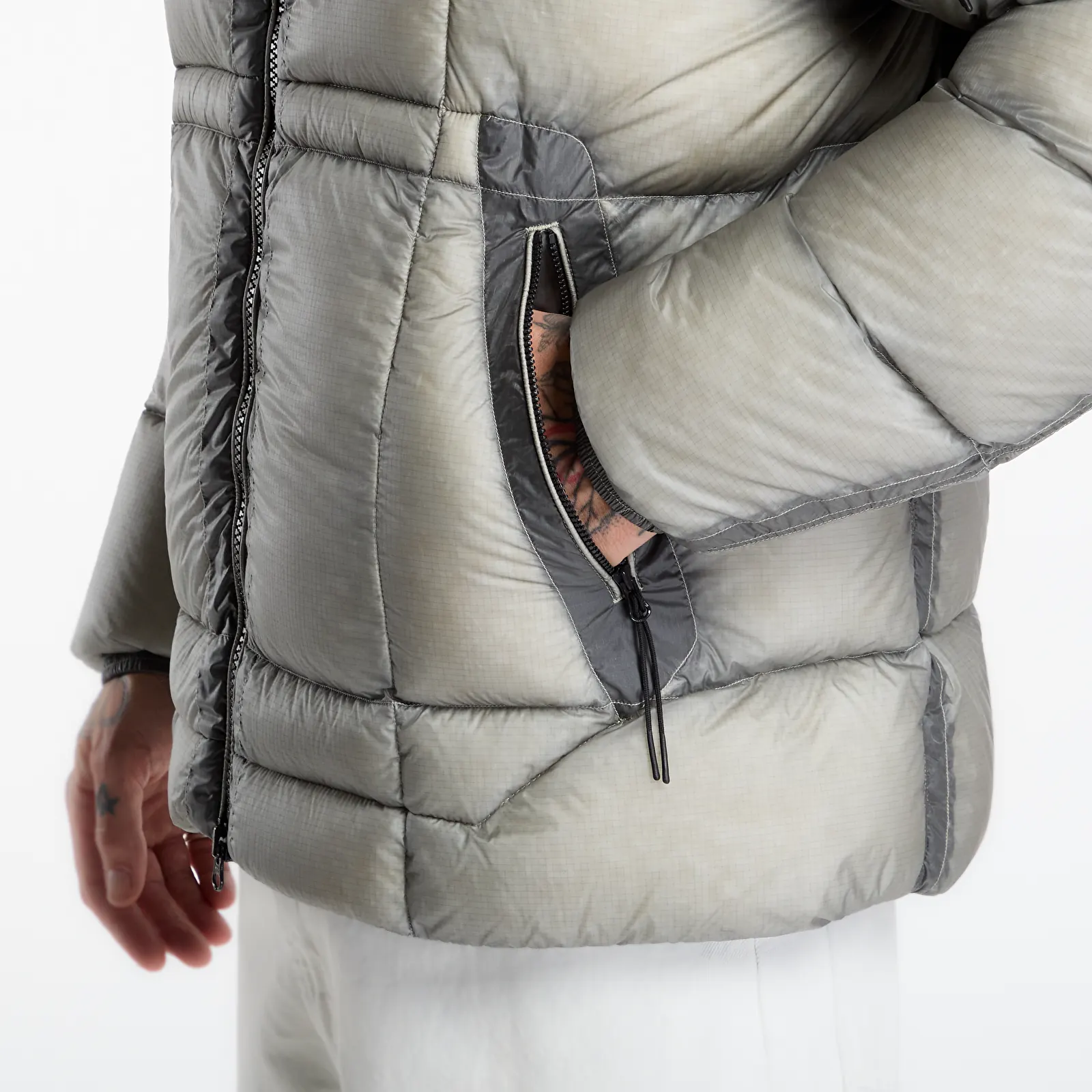 Péřovky C.P. Company D.D. Shell Hooded Puffer Jacket Flint Grey