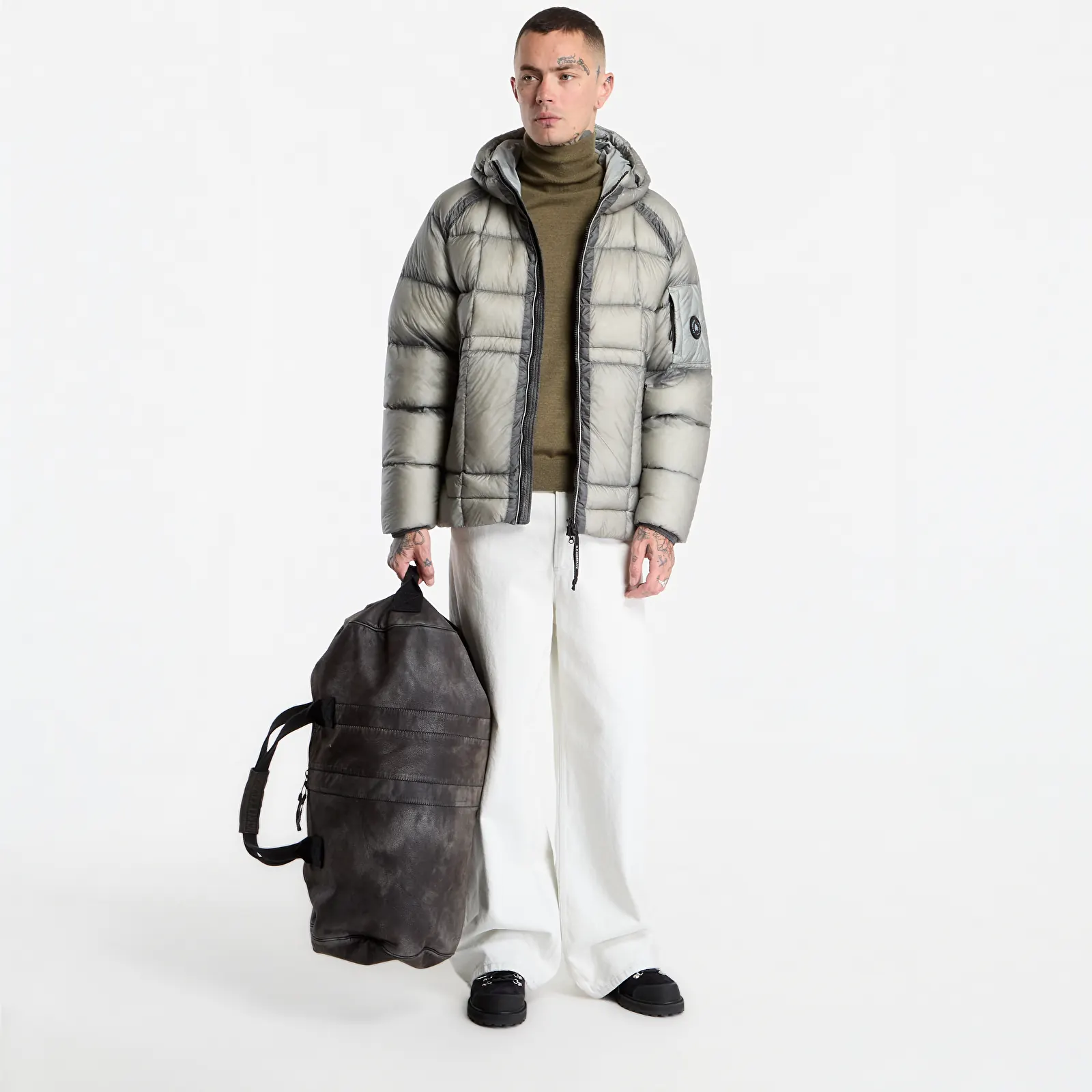 Péřovky C.P. Company D.D. Shell Hooded Puffer Jacket Flint Grey