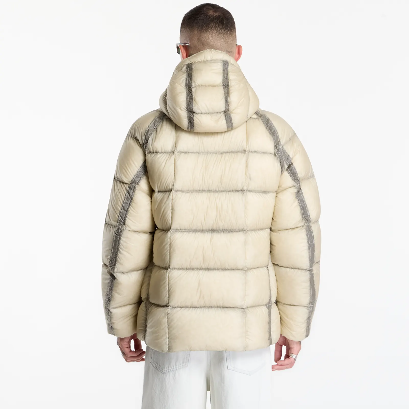 Péřovky C.P. Company D.D. Shell Hooded Puffer Jacket Silver Birch