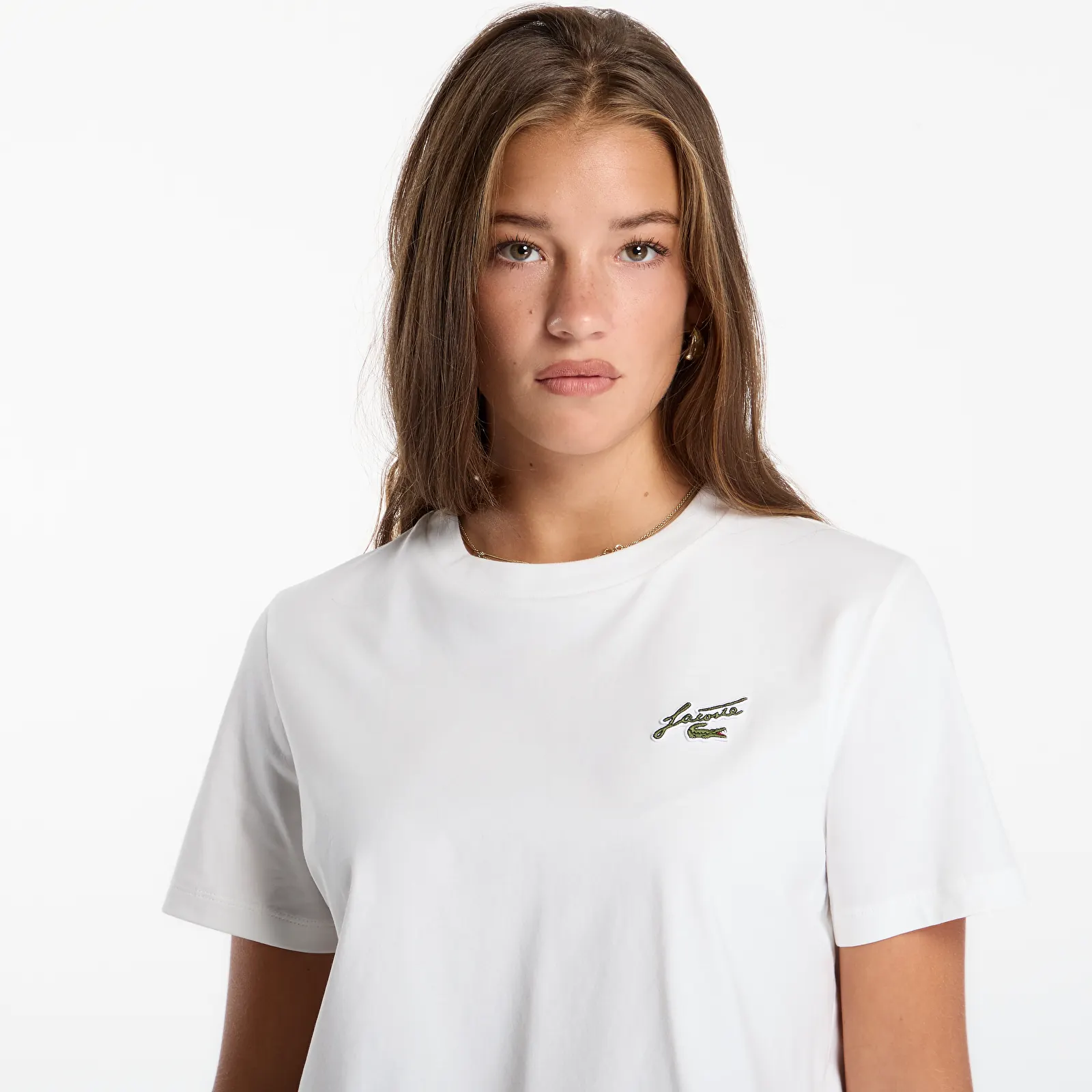 Moteriški marškinėliai Lacoste Crewneck T-Shirts Flour