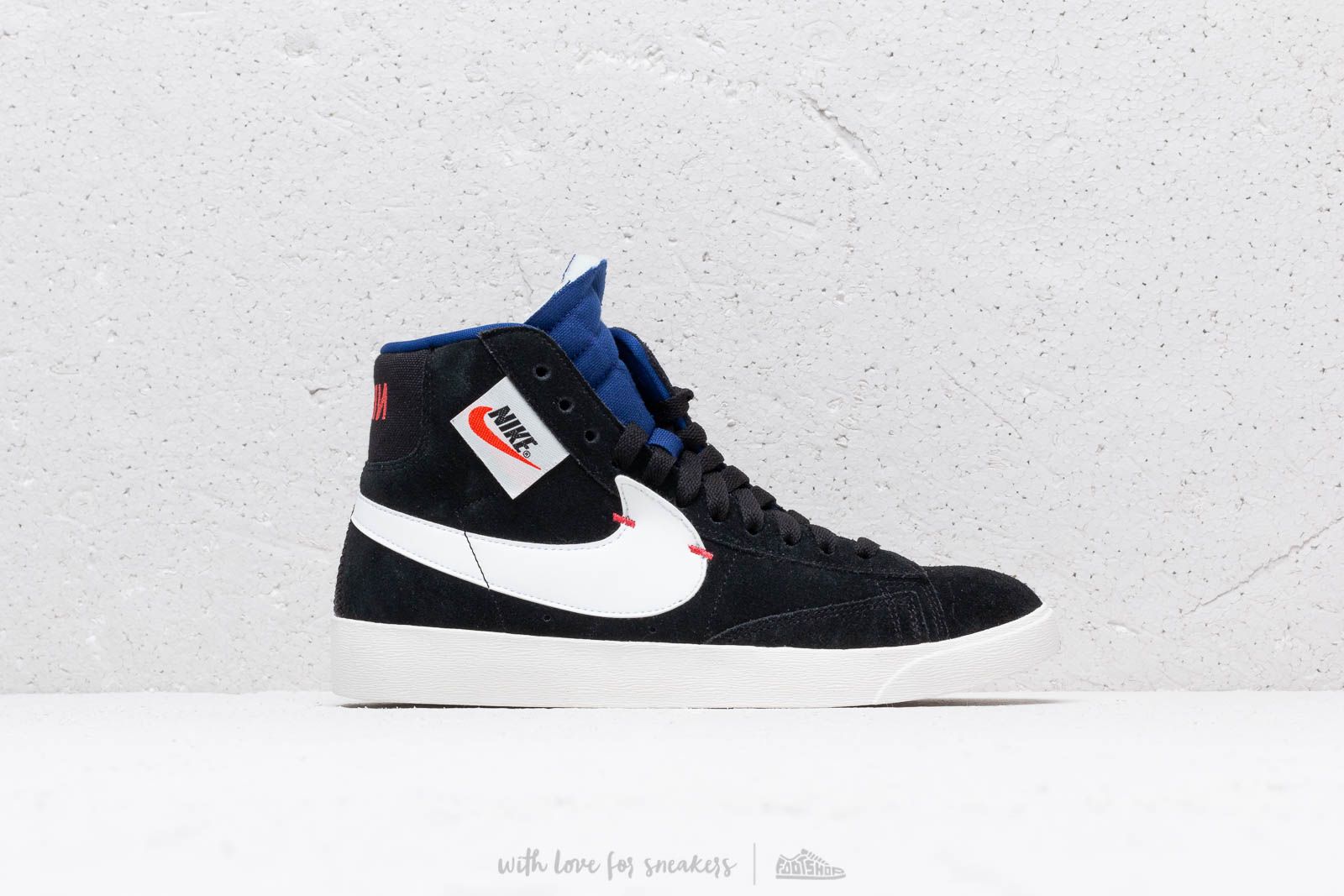 Women s shoes Nike Blazer Mid Rebel Wmns Black Summit White Deep Royal Blue Footshop