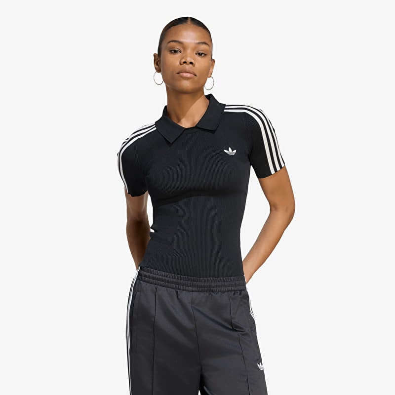 adidas Tech Rib Cali T-Shirt Black/ Chalk White