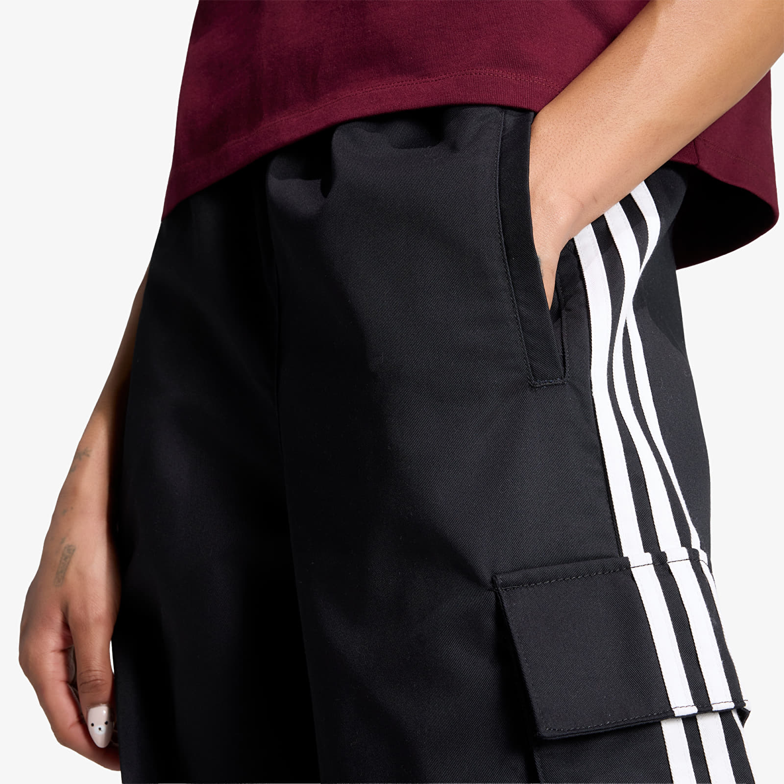 Pantaloni adidas Firebird Adilenium Twill 3-stripes Cargo Pants Black/ White