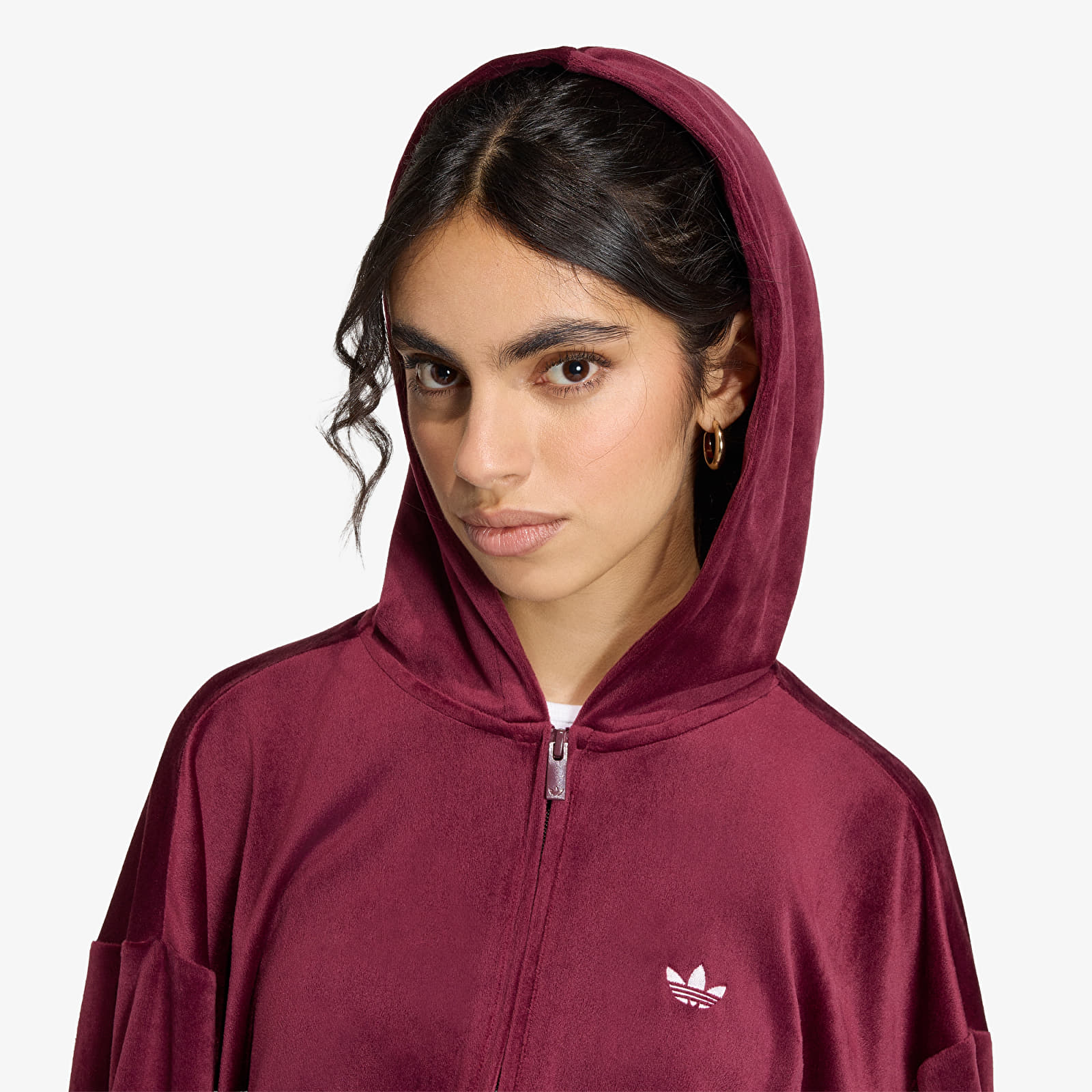 Jakas adidas Essentials Velvet Track Top Maroon
