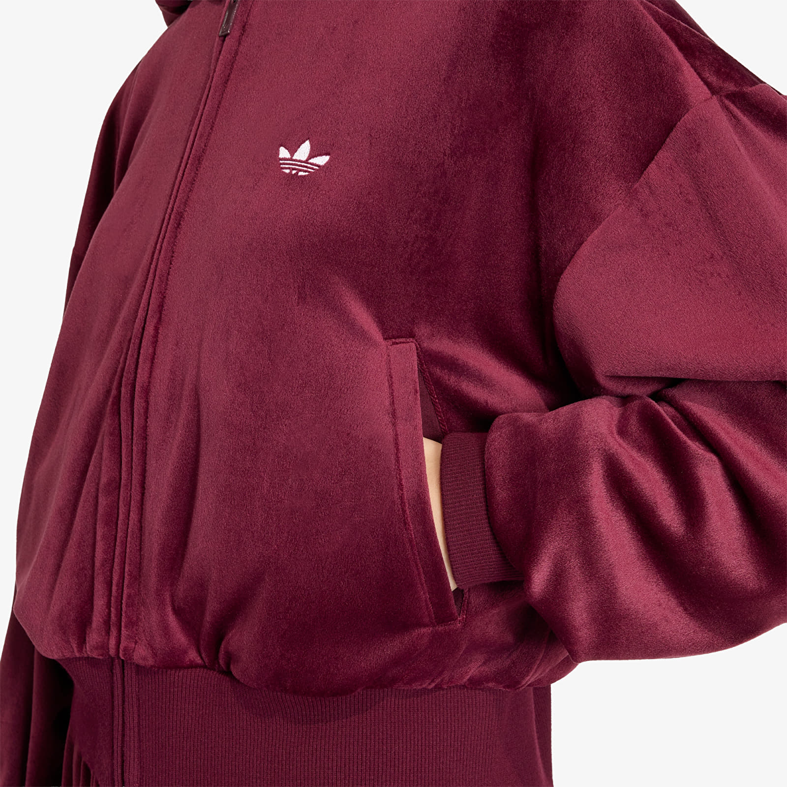 Jakas adidas Essentials Velvet Track Top Maroon