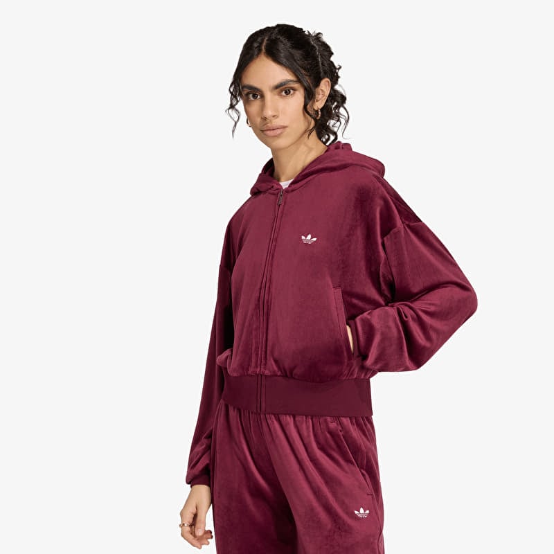adidas Essentials Velvet Track Top Maroon