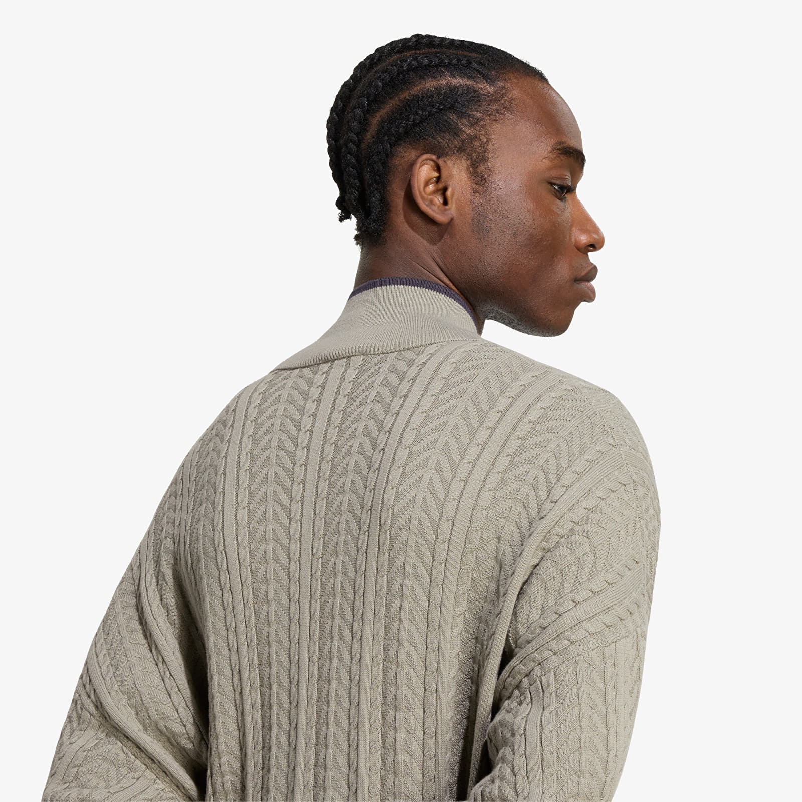 Sweaters adidas Firebird Cable Knit Track Top Silver Pebble