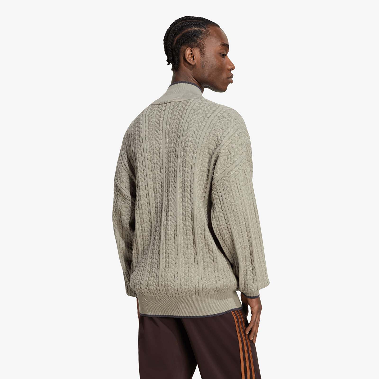 Sweaters adidas Firebird Cable Knit Track Top Silver Pebble