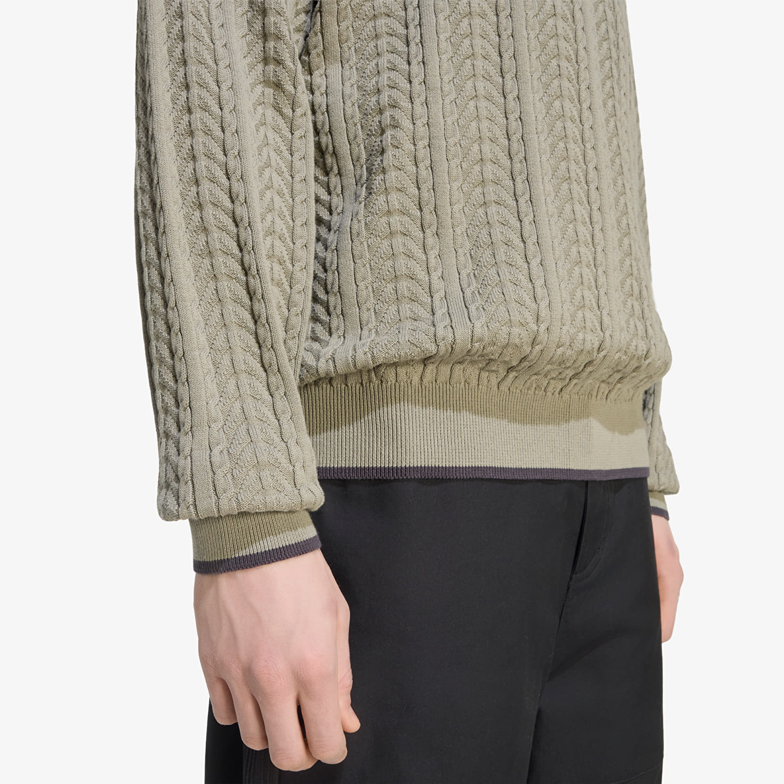 Sweaters adidas Cable Knit Crewneck Sweatshirt Silver Pebble