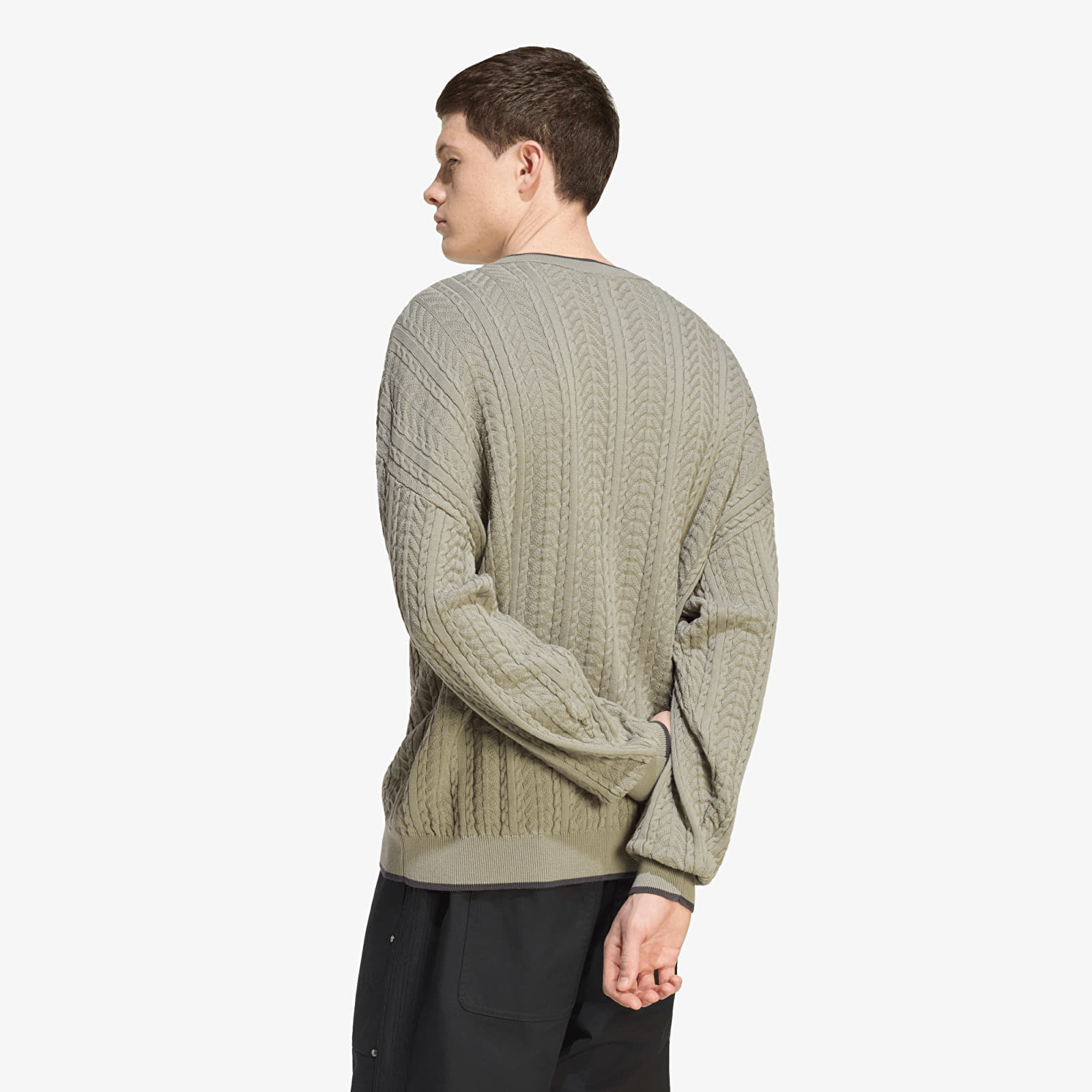 Sweaters adidas Cable Knit Crewneck Sweatshirt Silver Pebble