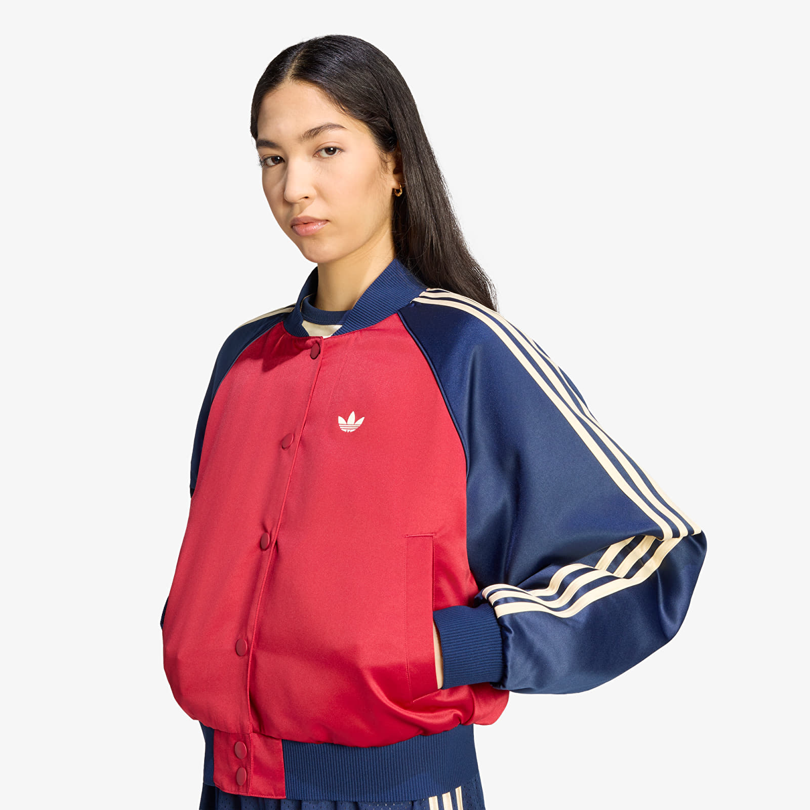 Бомбери adidas Satin SST Bomber Jacket Team Victory Red/ Night Indigo/ Warm Vanilla
