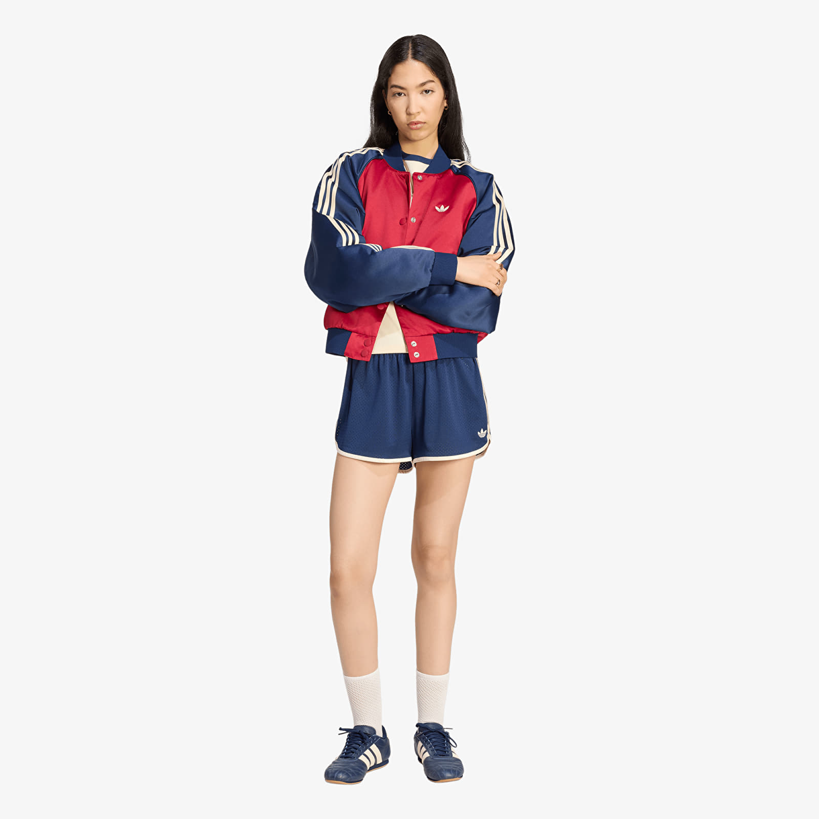 Бомбери adidas Satin SST Bomber Jacket Team Victory Red/ Night Indigo/ Warm Vanilla