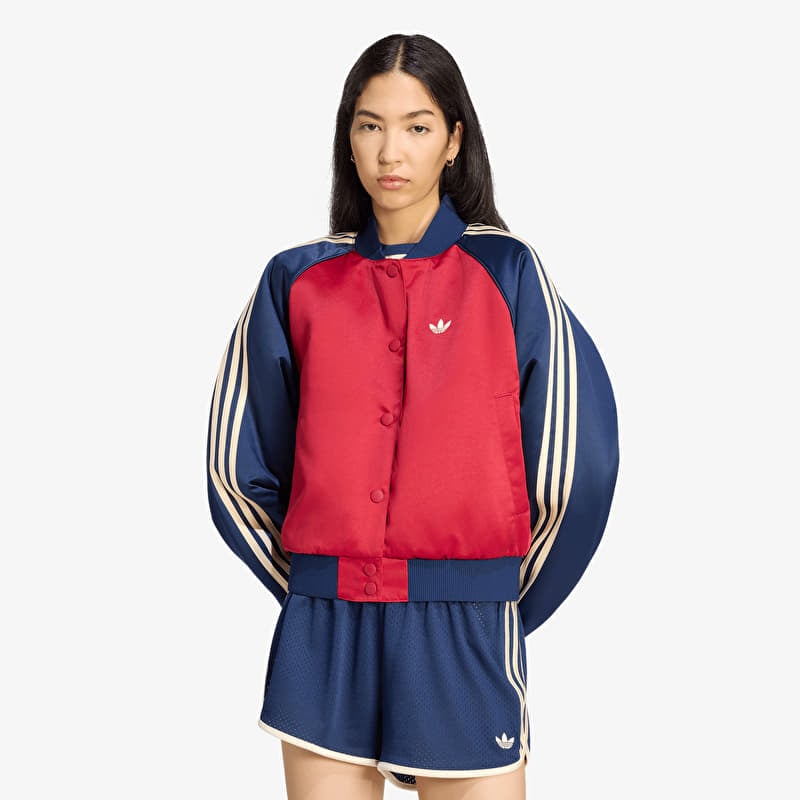 Bomber adidas Satin SST Bomber Jacket Team Victory Red/ Night Indigo/ Warm Vanilla