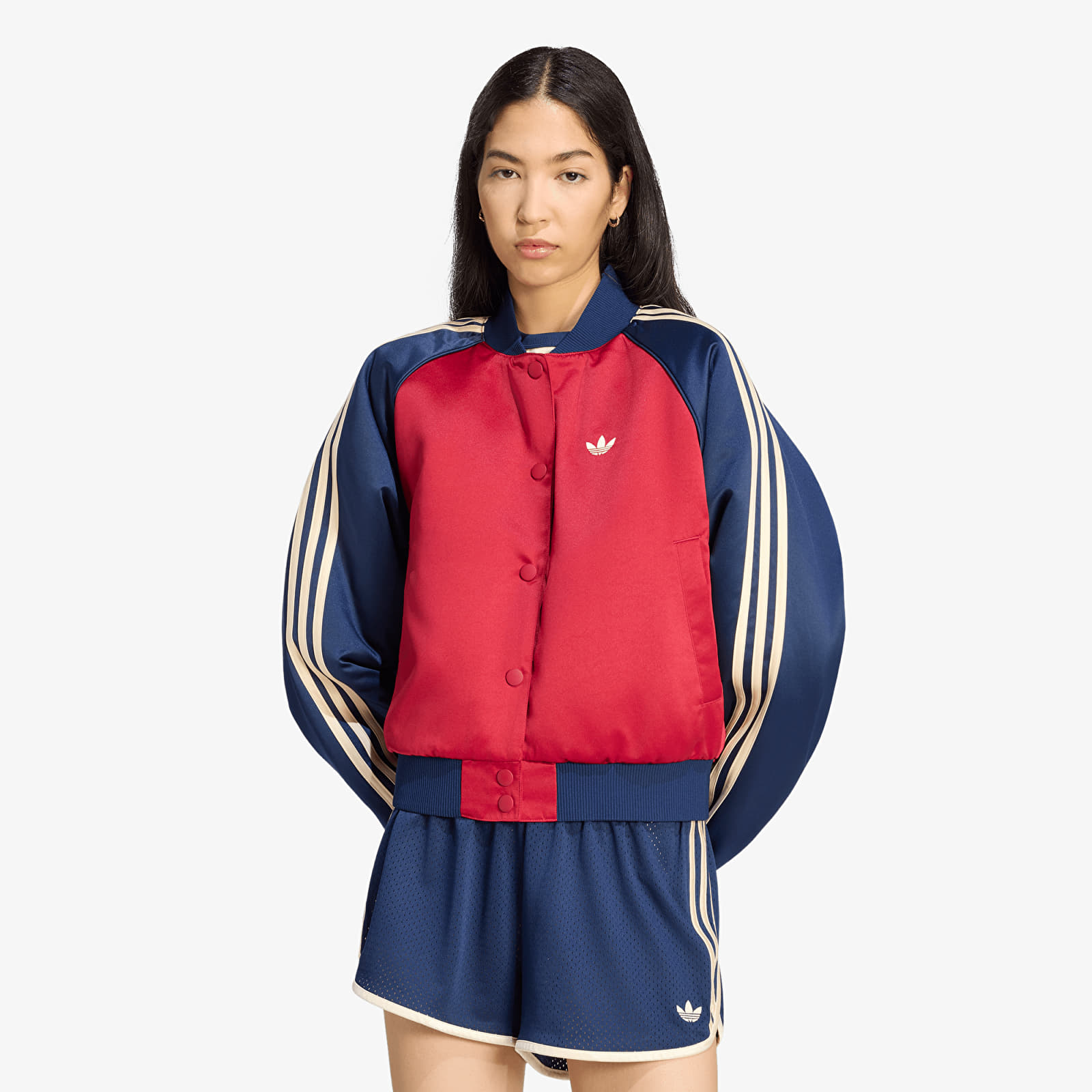 Бомбери adidas Satin SST Bomber Jacket Team Victory Red/ Night Indigo/ Warm Vanilla