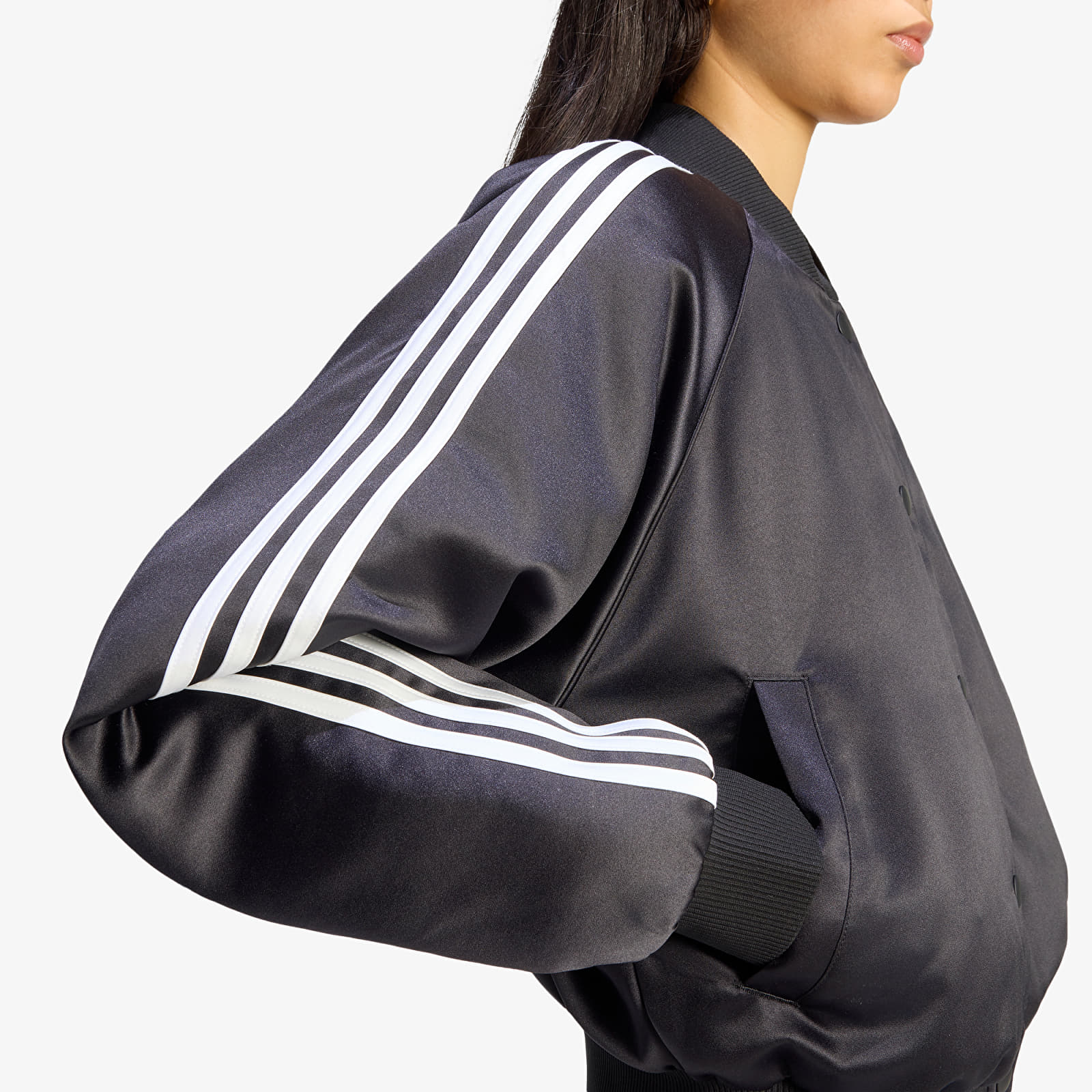 Bombers adidas Satin SST Bomber Jacket Black/ White/ Grey Three